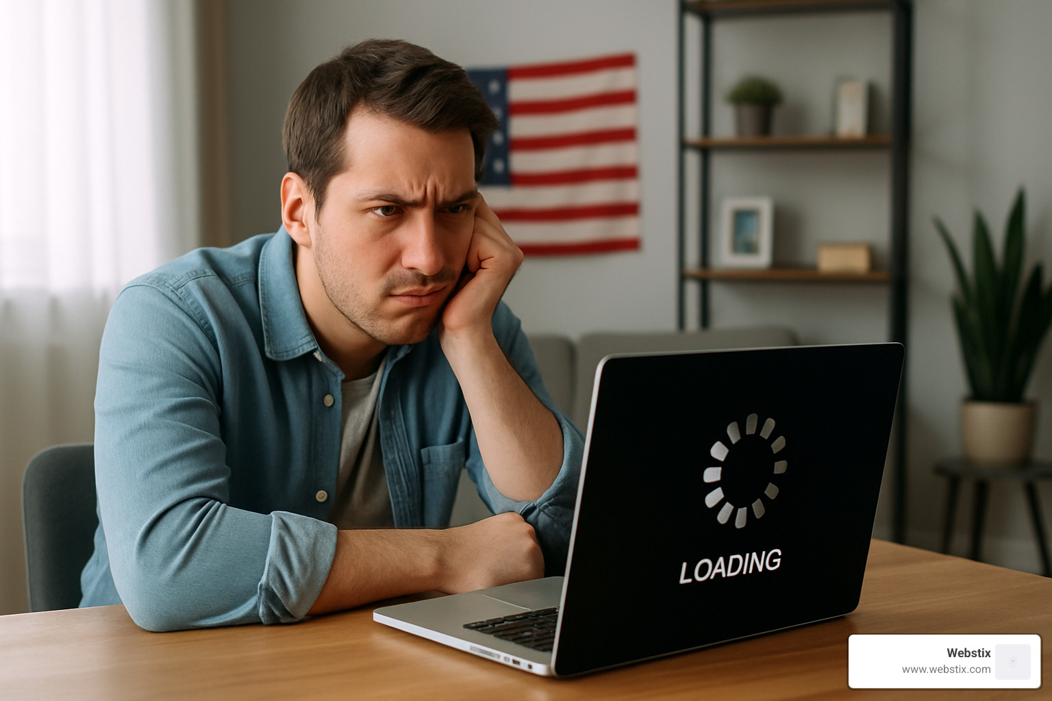frustrated user waiting for slow website to load - website speed optimization service