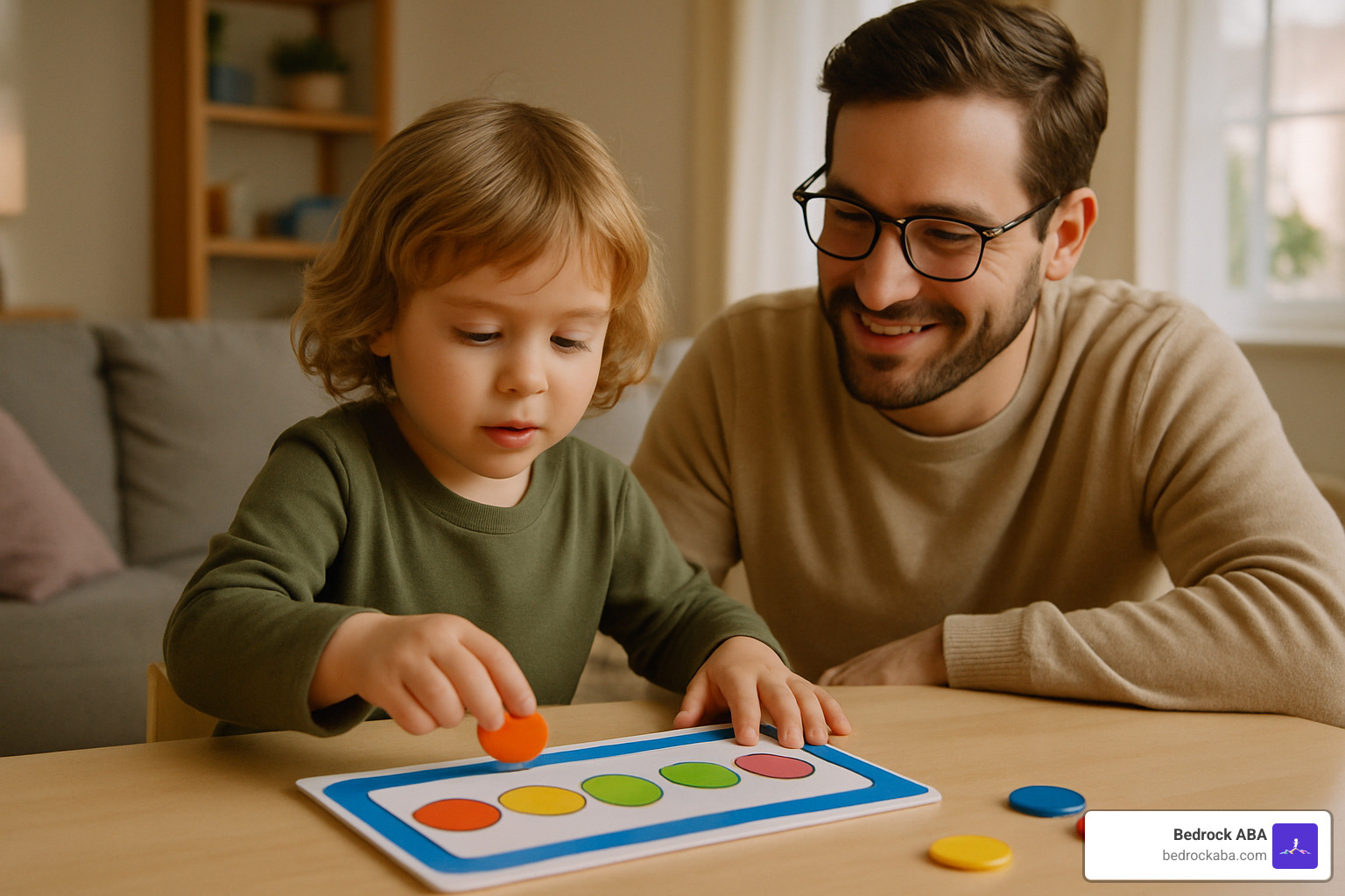 child using token board with parent - ABA therapy for parents