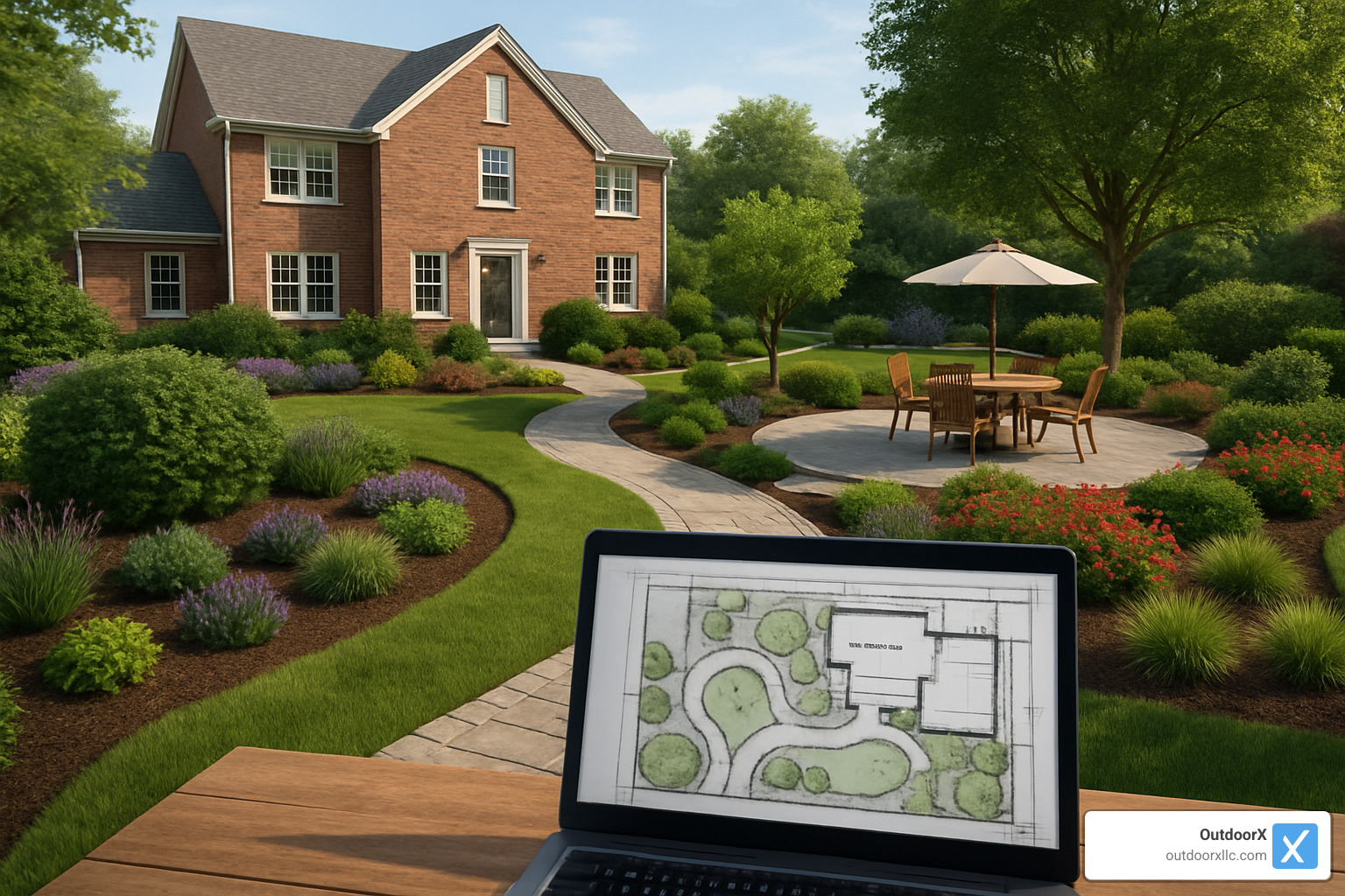 3D rendering of landscape design process - landscape architect salem ma