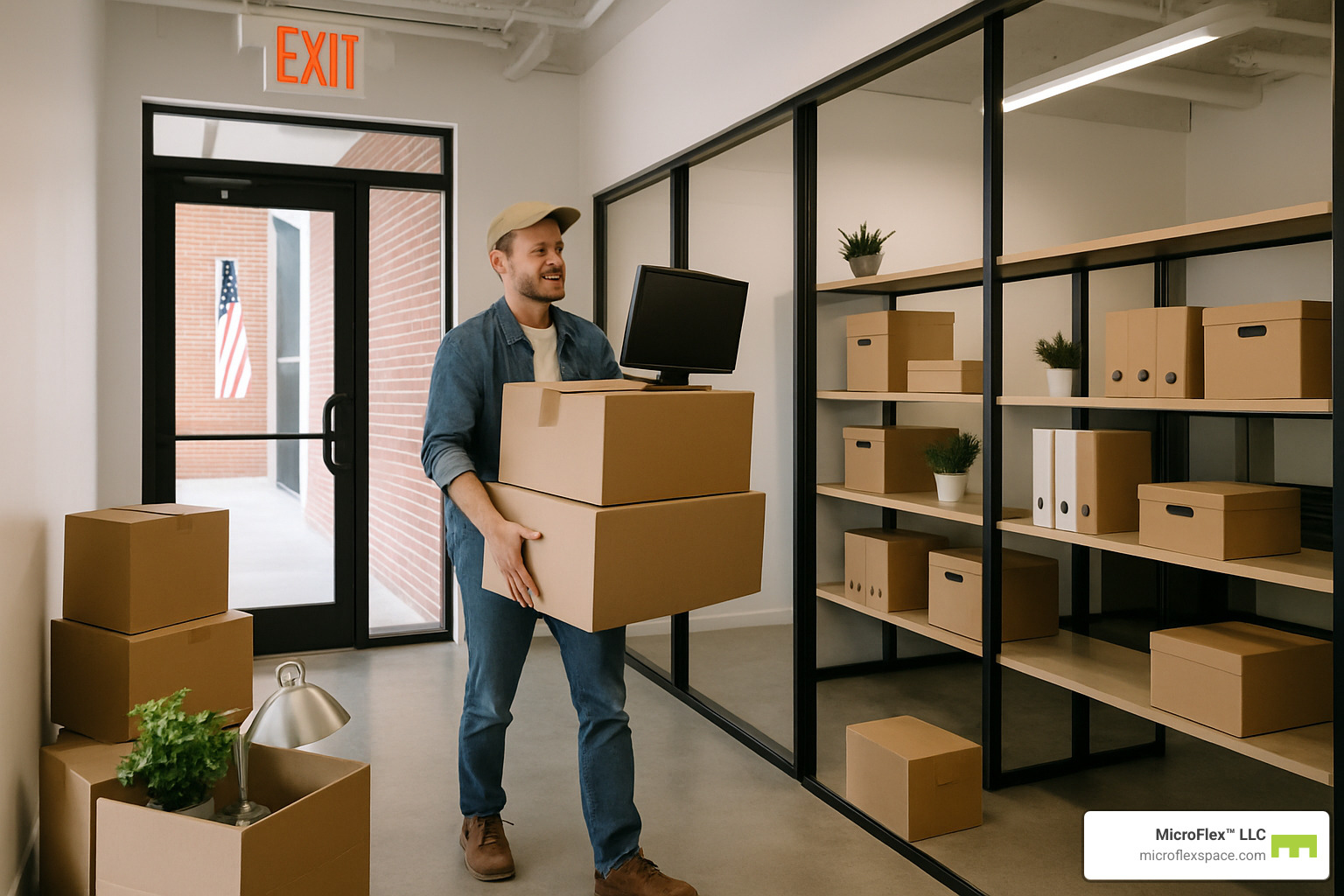 new tenant moving into office space with storage facility - Office space with storage