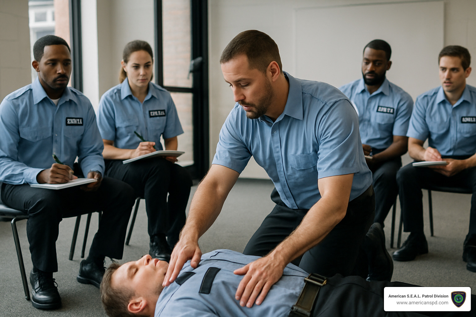 security guard training session - Commercial property guards Houston