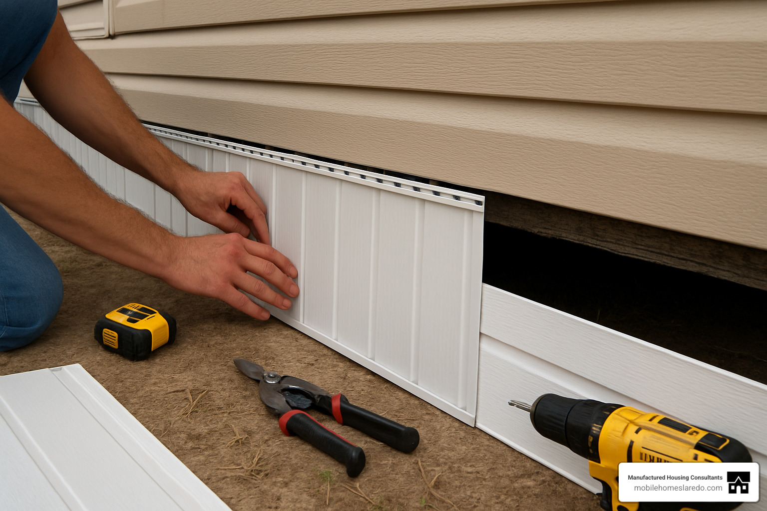 vinyl skirting installation on mobile home - mobile home installation