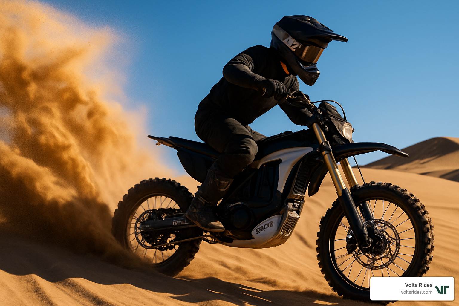 Surron Ultra Bee riding in sand dunes - Surron Ultra Bee