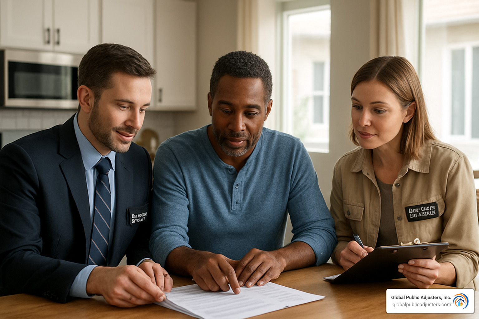 insurance agent and adjuster meeting with homeowner - do insurance agents help with claims