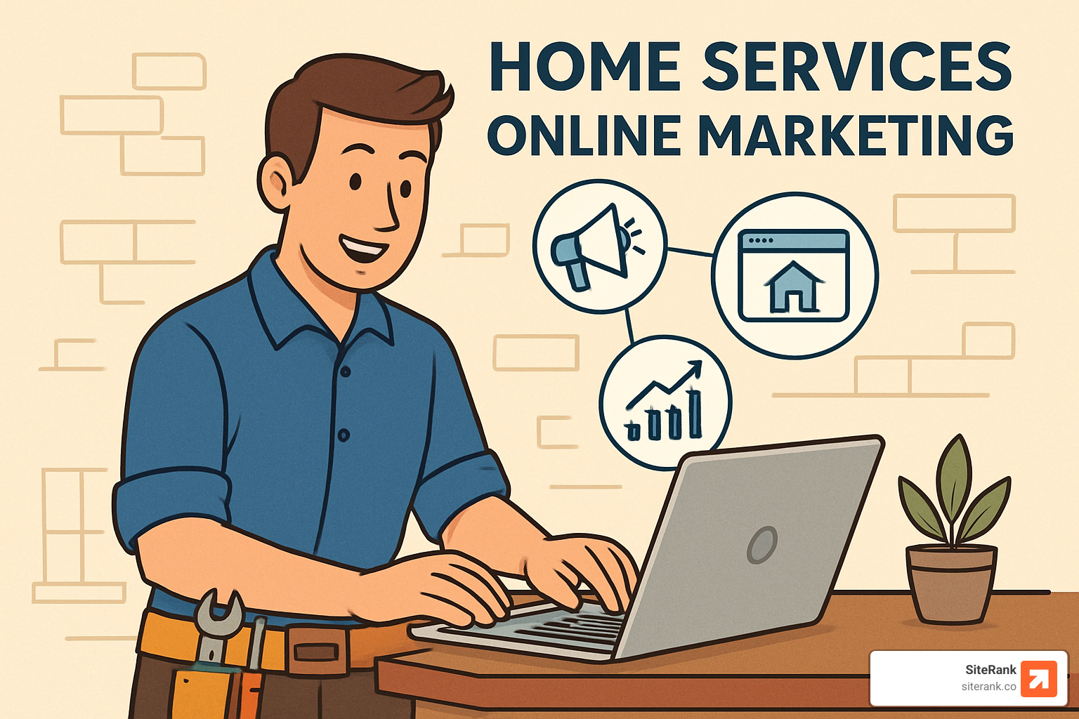 AI assistant booking a home service appointment on a smartphone - home services online marketing