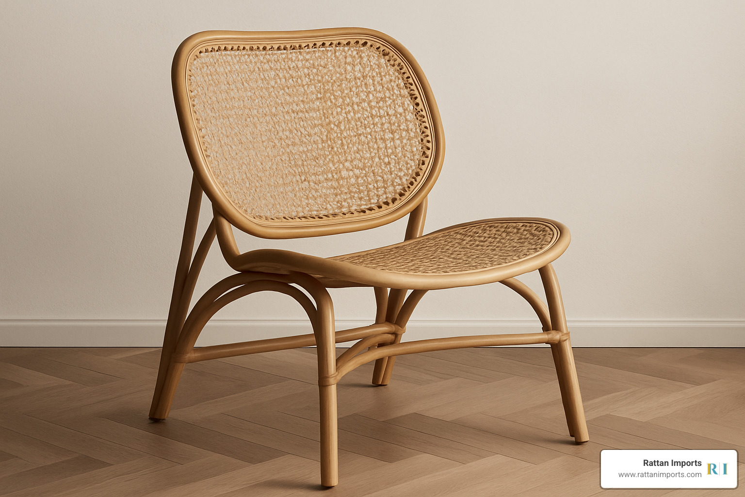 virtual showroom screenshot - designer rattan chair