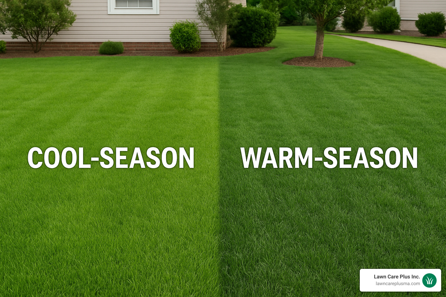 grass types comparison showing cool-season and warm-season varieties - lawn care and maintenance