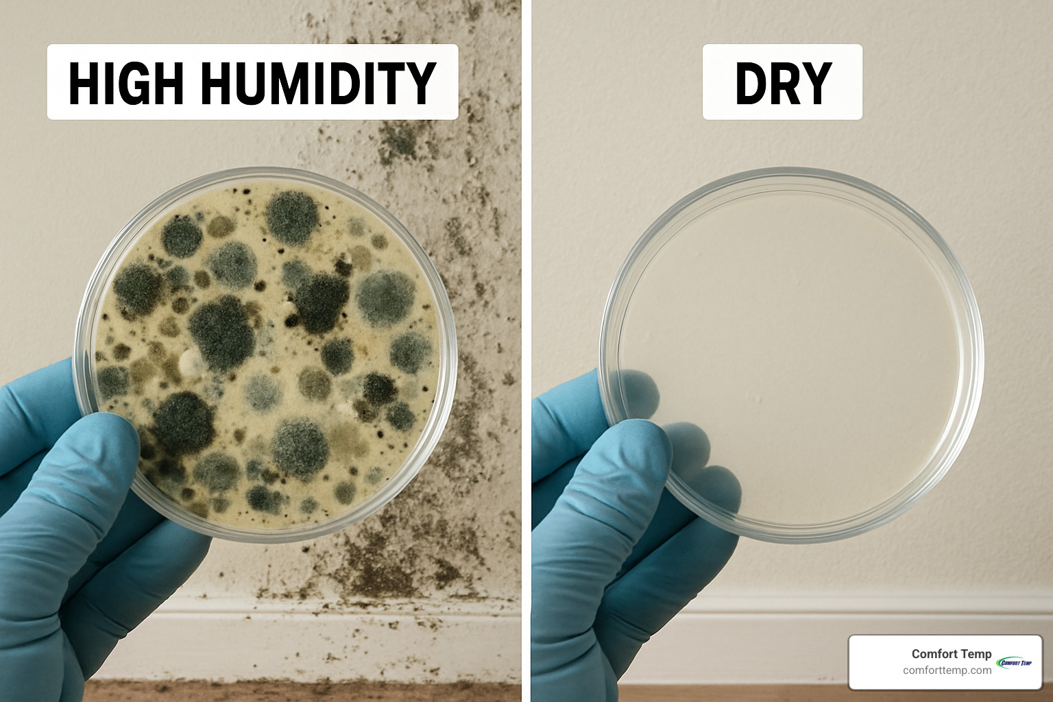 Mold growth comparison in controlled vs high humidity environments - air purifier vs dehumidifier