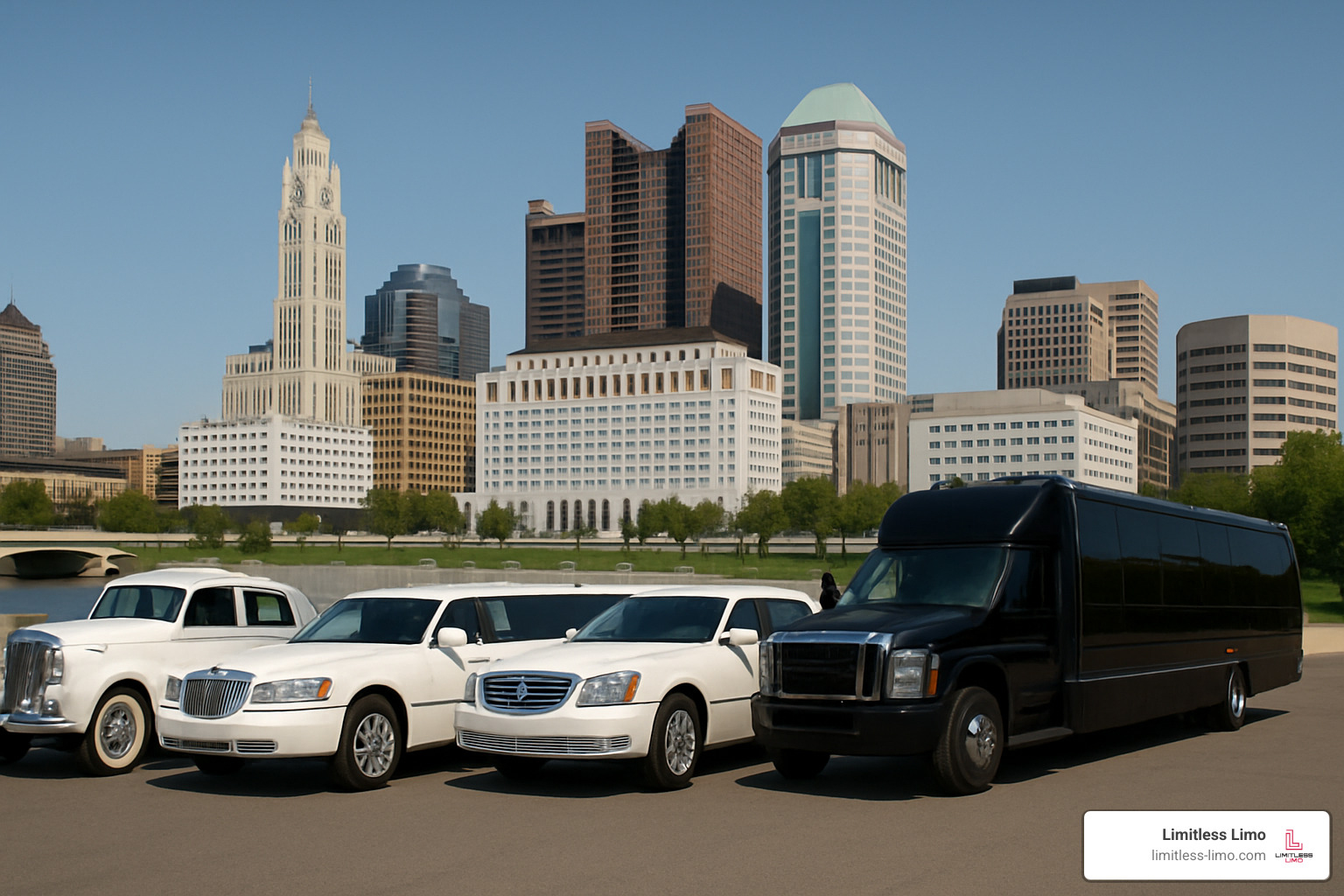 Limitless Limo fleet lineup in Columbus Ohio - Columbus Ohio limo rental