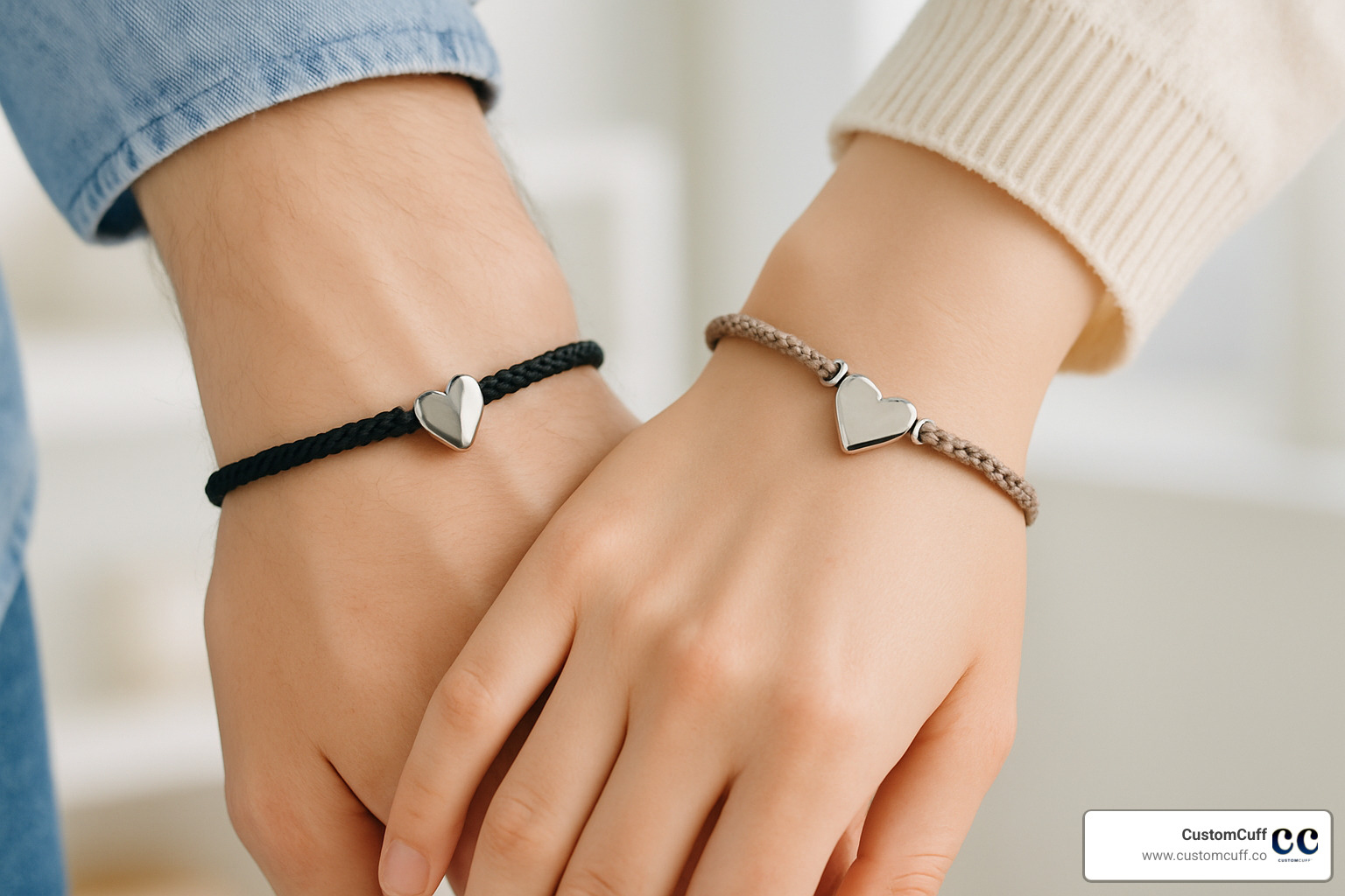 magnetic heart bracelet set - bracelets for couples