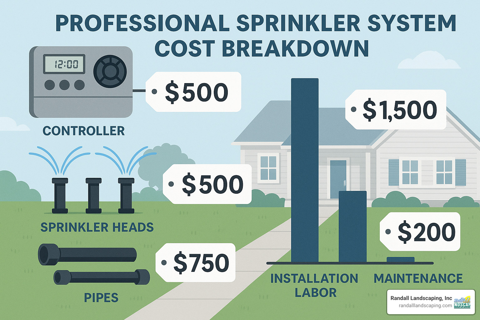 Cost calculator for professional sprinkler system components - professional sprinkler system