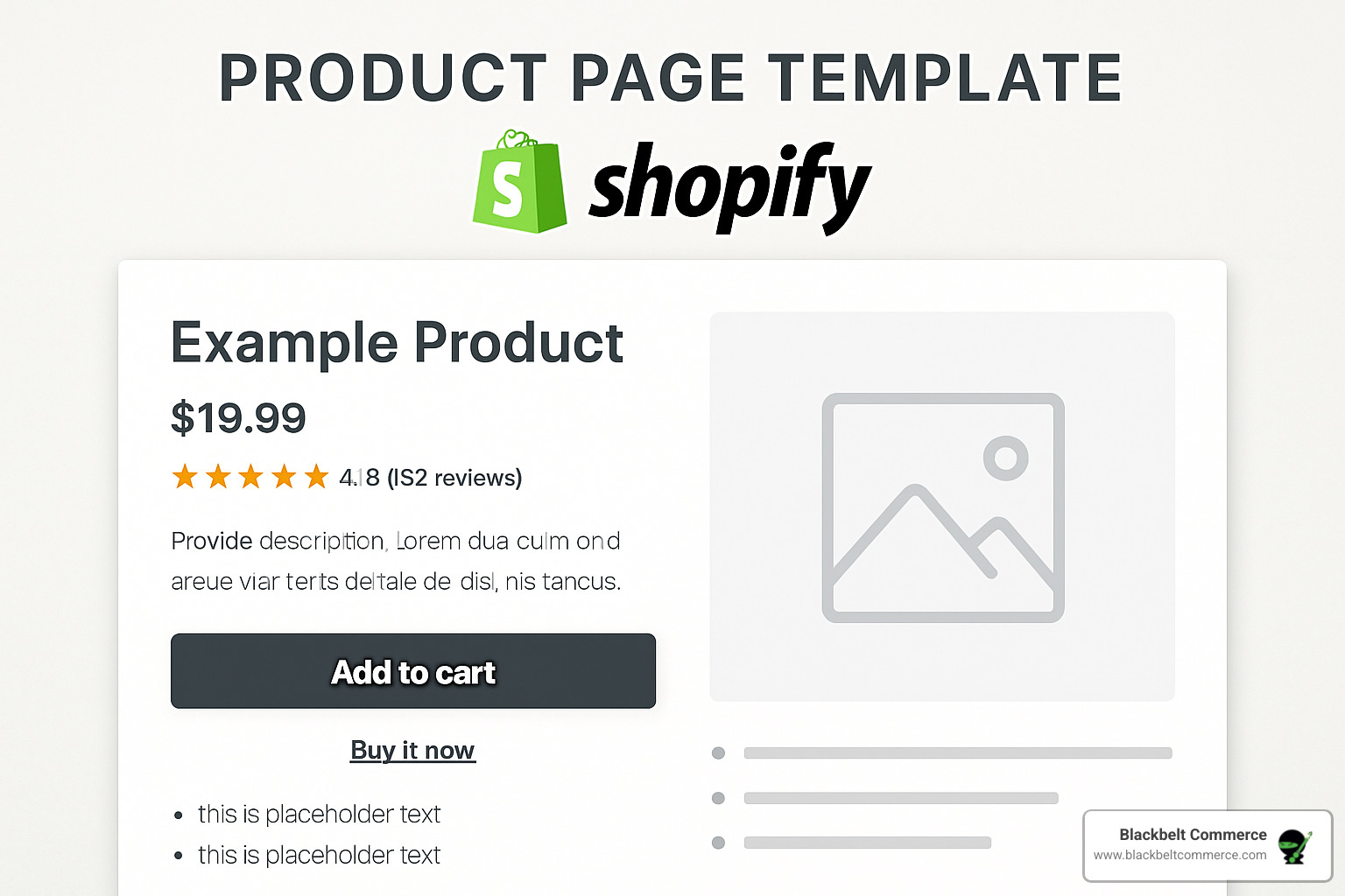 Default Shopify product template compared to a custom template side by side - product page template shopify