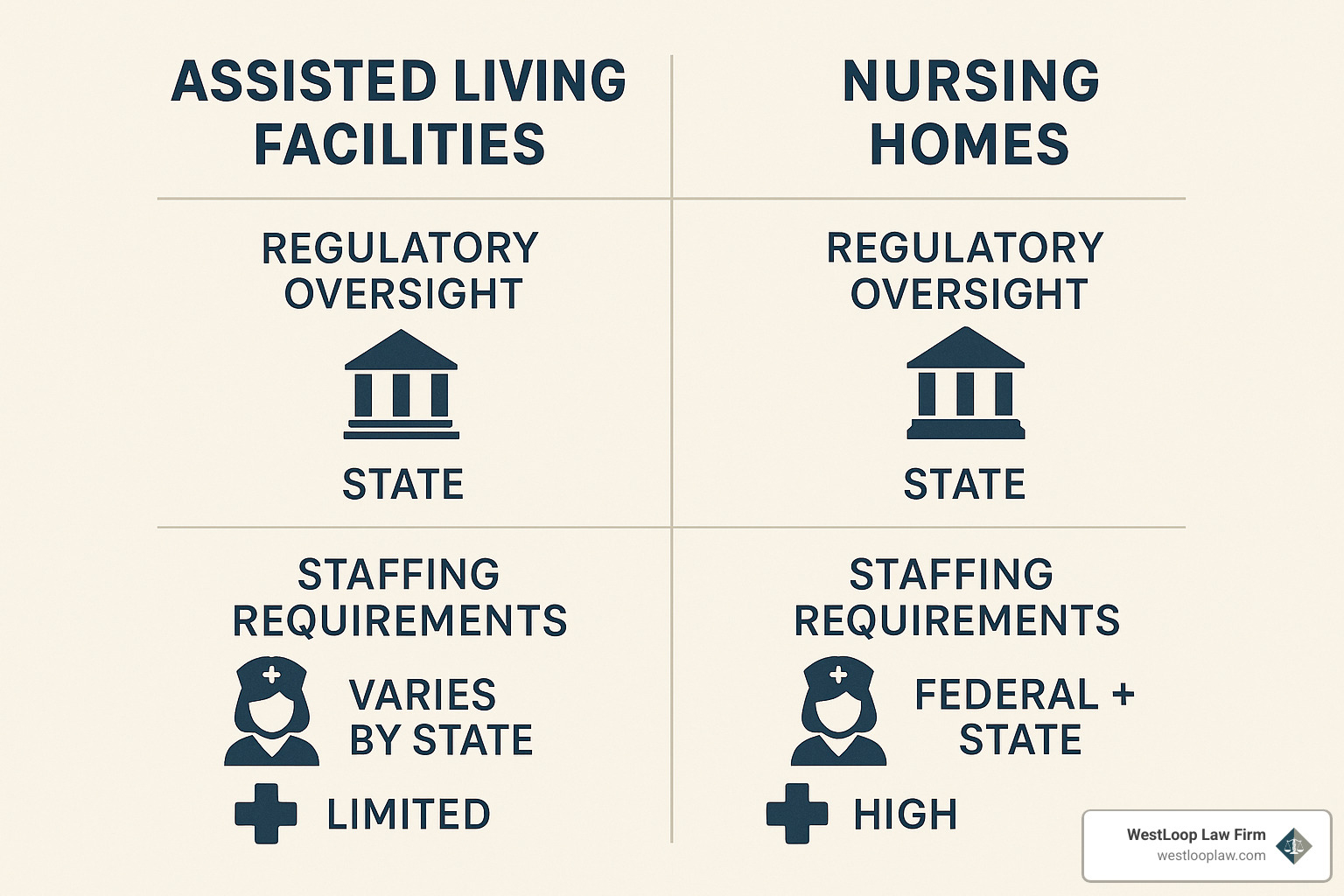 comparison of nursing home vs assisted living facility standards and regulations - assisted living abuse lawyer
