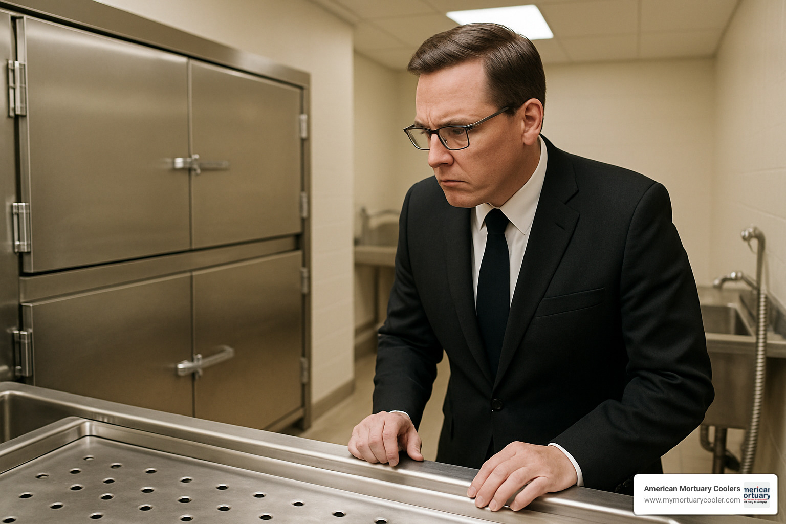 funeral director examining equipment - used funeral home equipment for sale