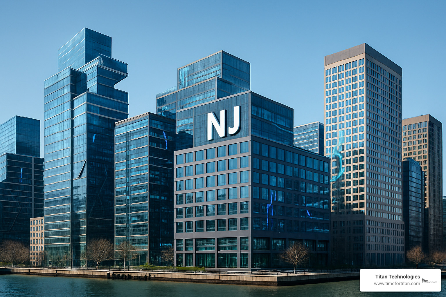 New Jersey tech landscape with modern office buildings - it consulting nj