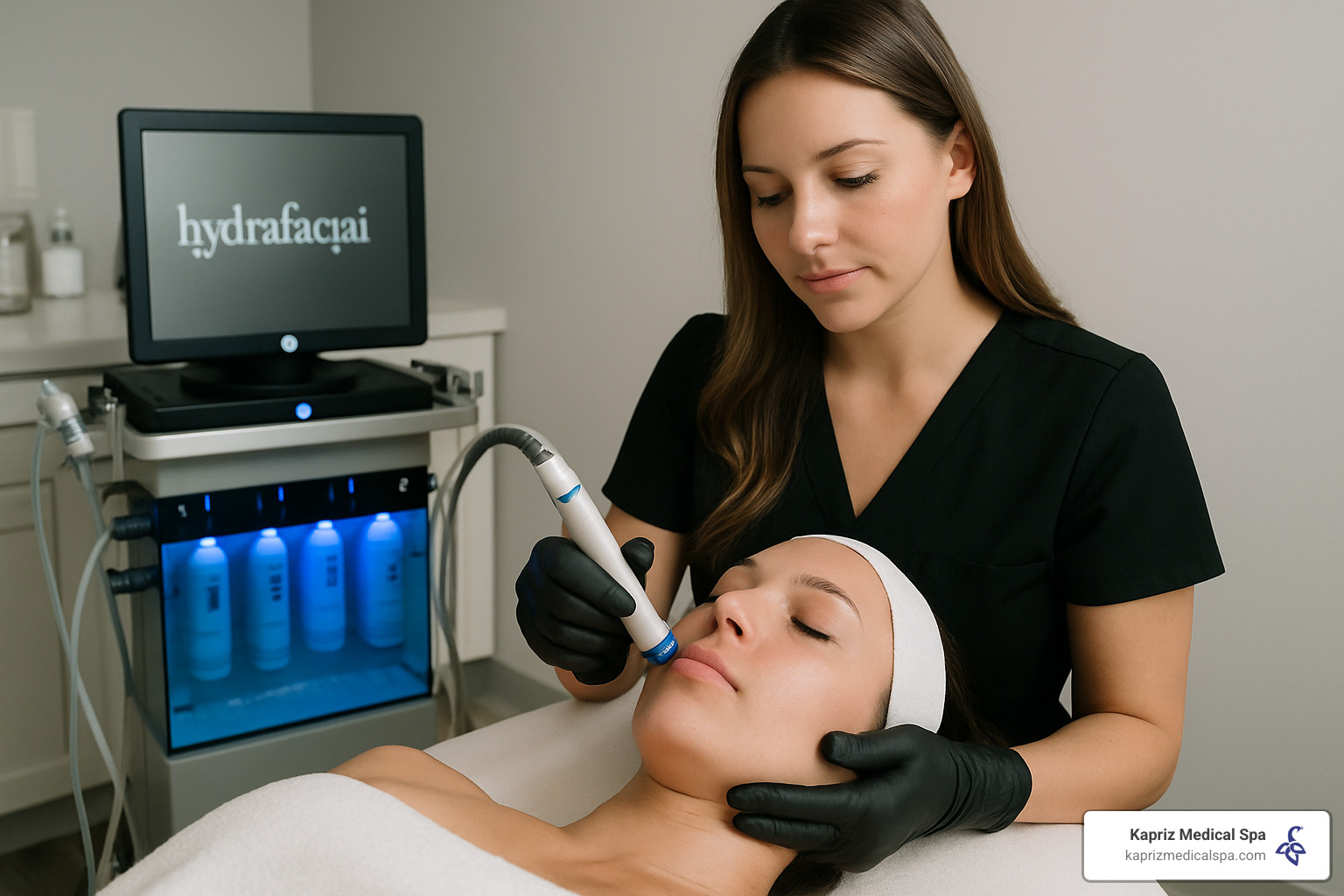 hydrafacial treatment being performed - Chemical peel near me