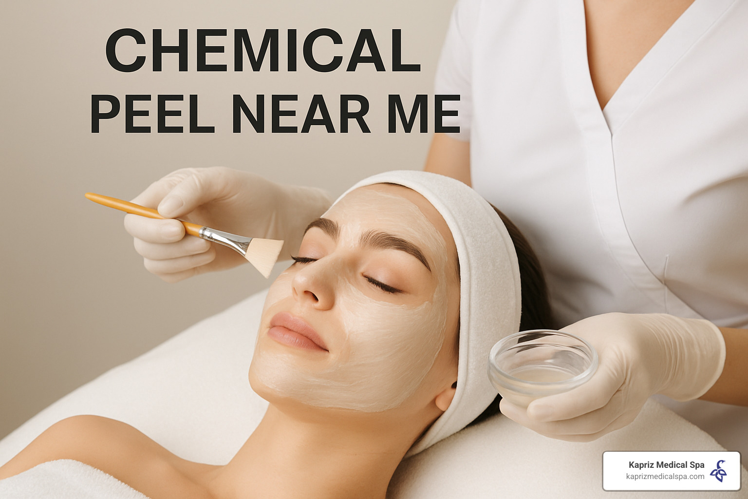 different chemical peel solutions being applied - Chemical peel near me
