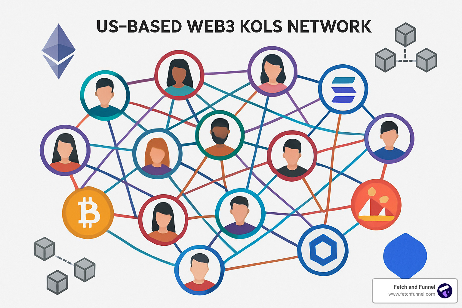 web3 influencer network map showing connections between KOLs and communities - web3 influencer agency