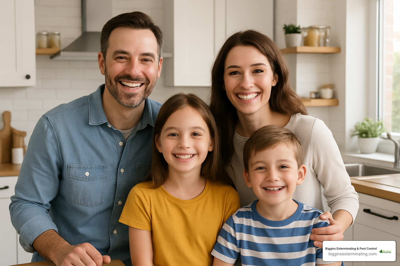 family enjoying their ant-free kitchen after professional treatment - can pest control get rid of carpenter ants