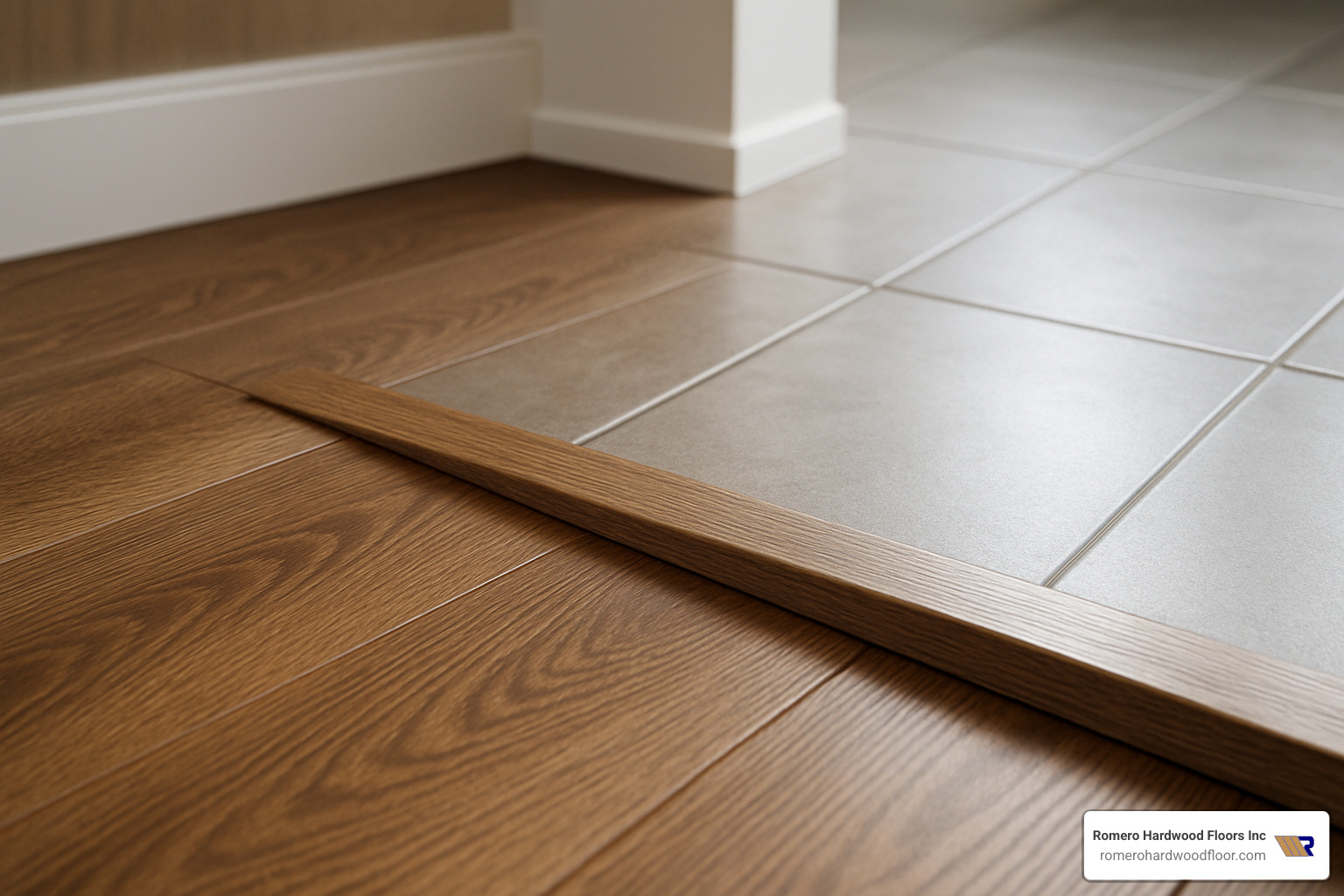 transition ramp between hardwood and tile flooring - can you install hardwood floors over tile