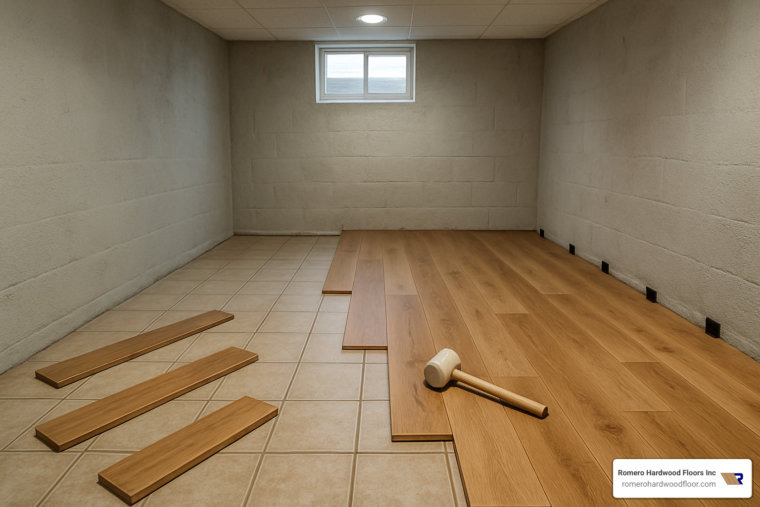 basement engineered hardwood installation over tile - can you install hardwood floors over tile