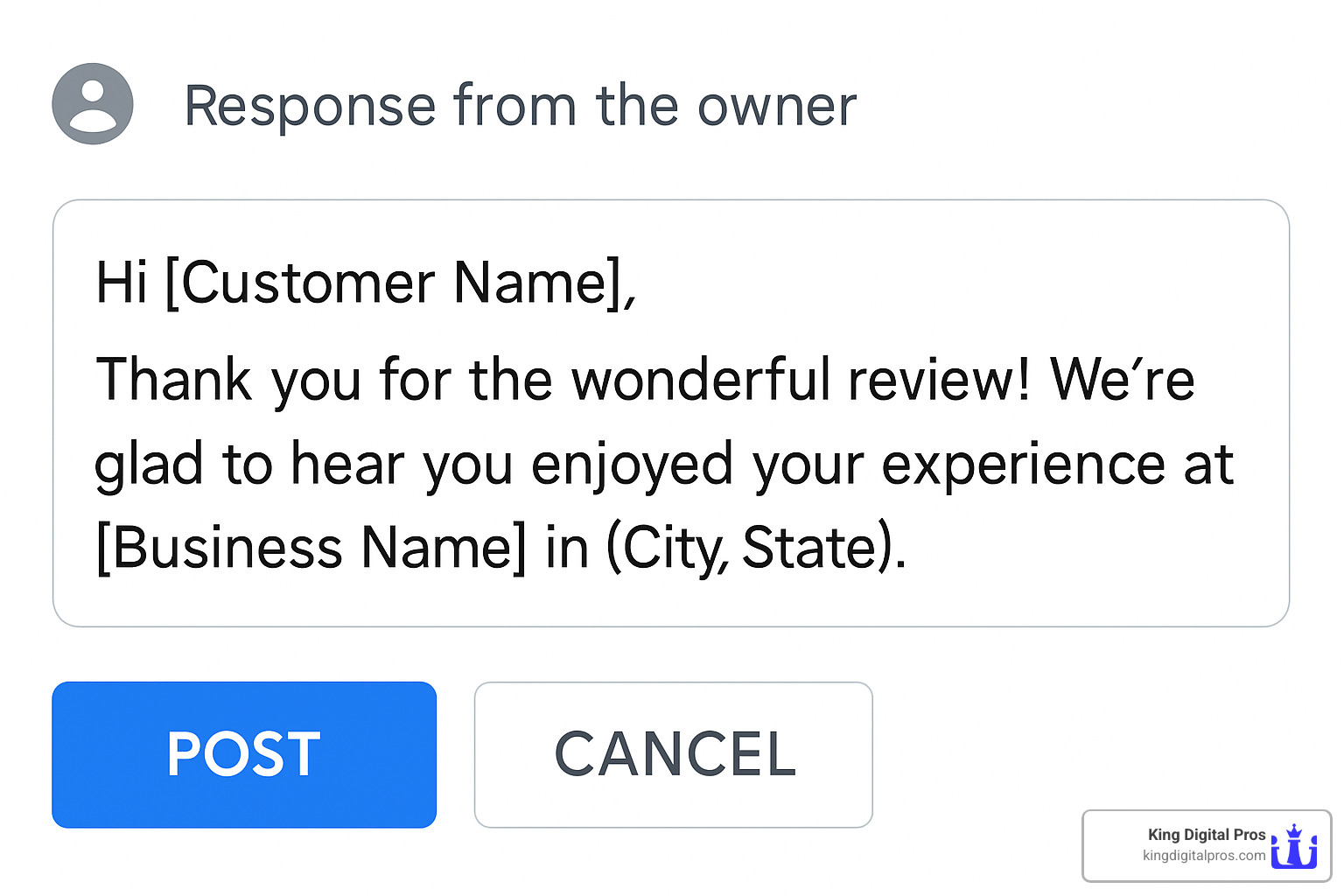 Review Response Template Example - Google Maps Seo Services