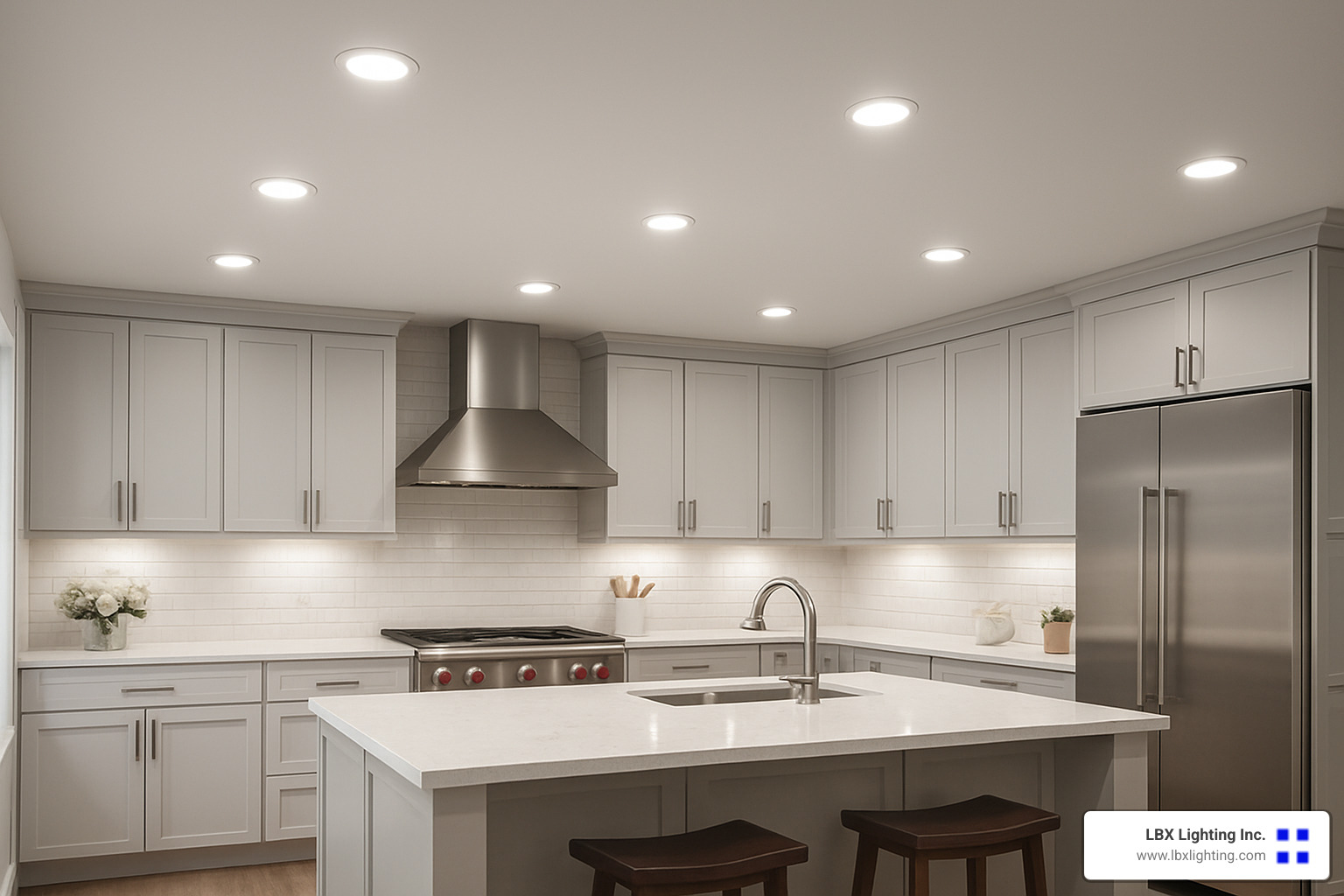 LED recessed lighting in modern kitchen - LED recessed lighting fixtures