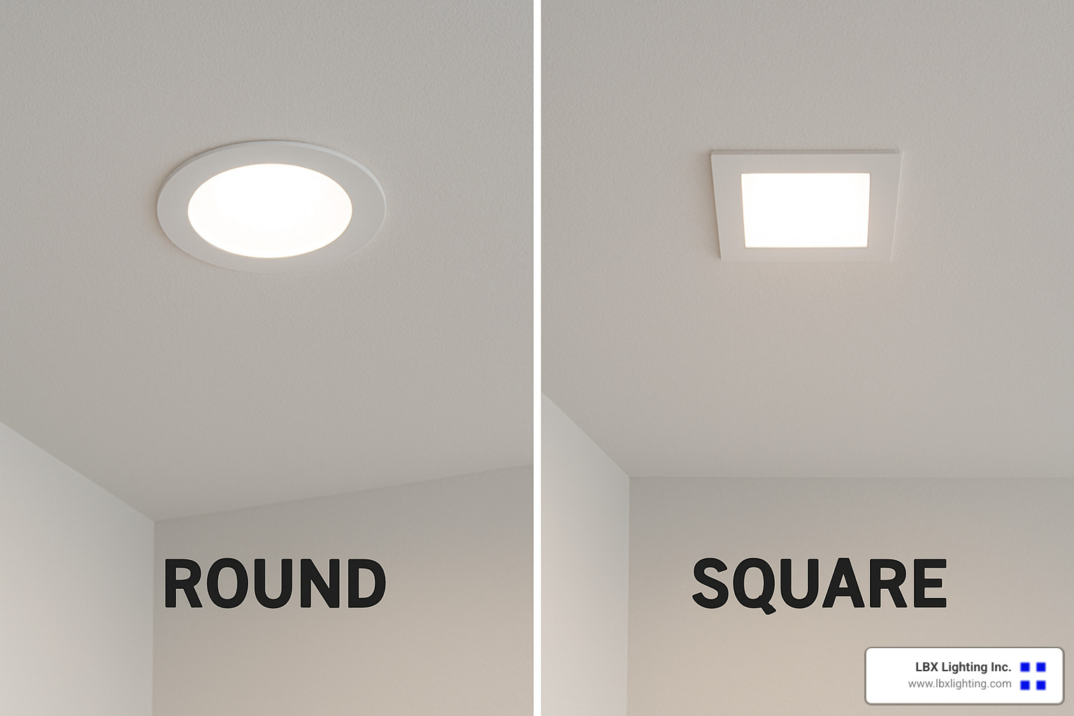 Comparison of round vs square LED recessed lighting fixtures - LED recessed lighting fixtures