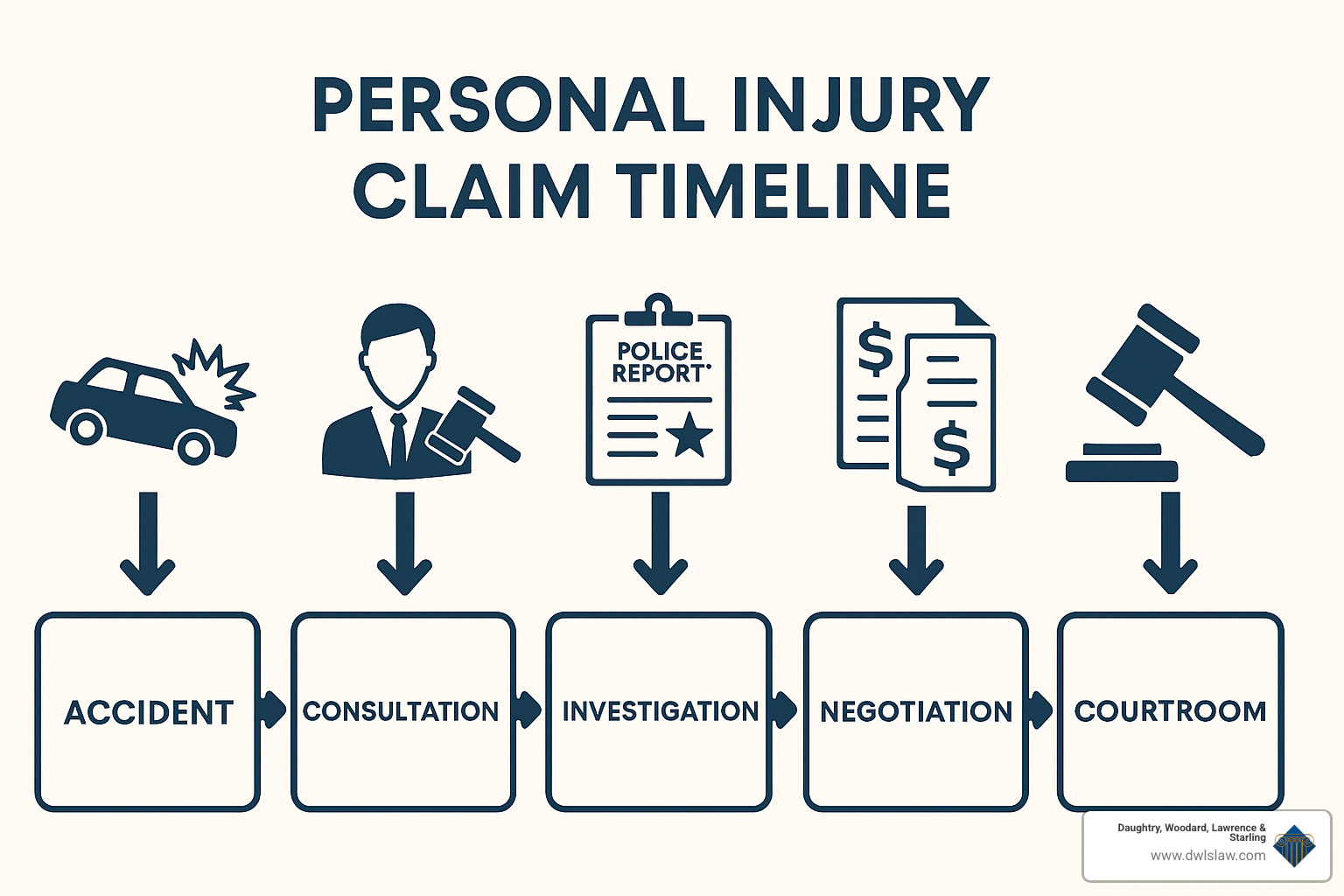 flowchart of claim timeline - injury attorney near me