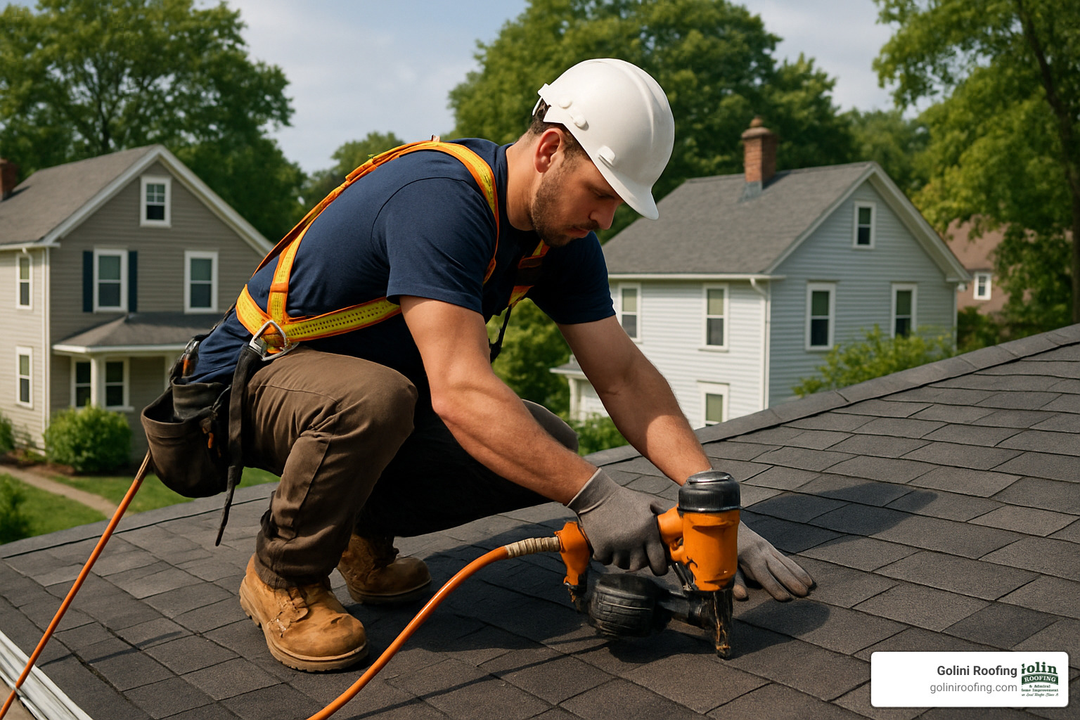 Roof maintenance being performed in Wakefield MA - Roofing services Wakefield MA