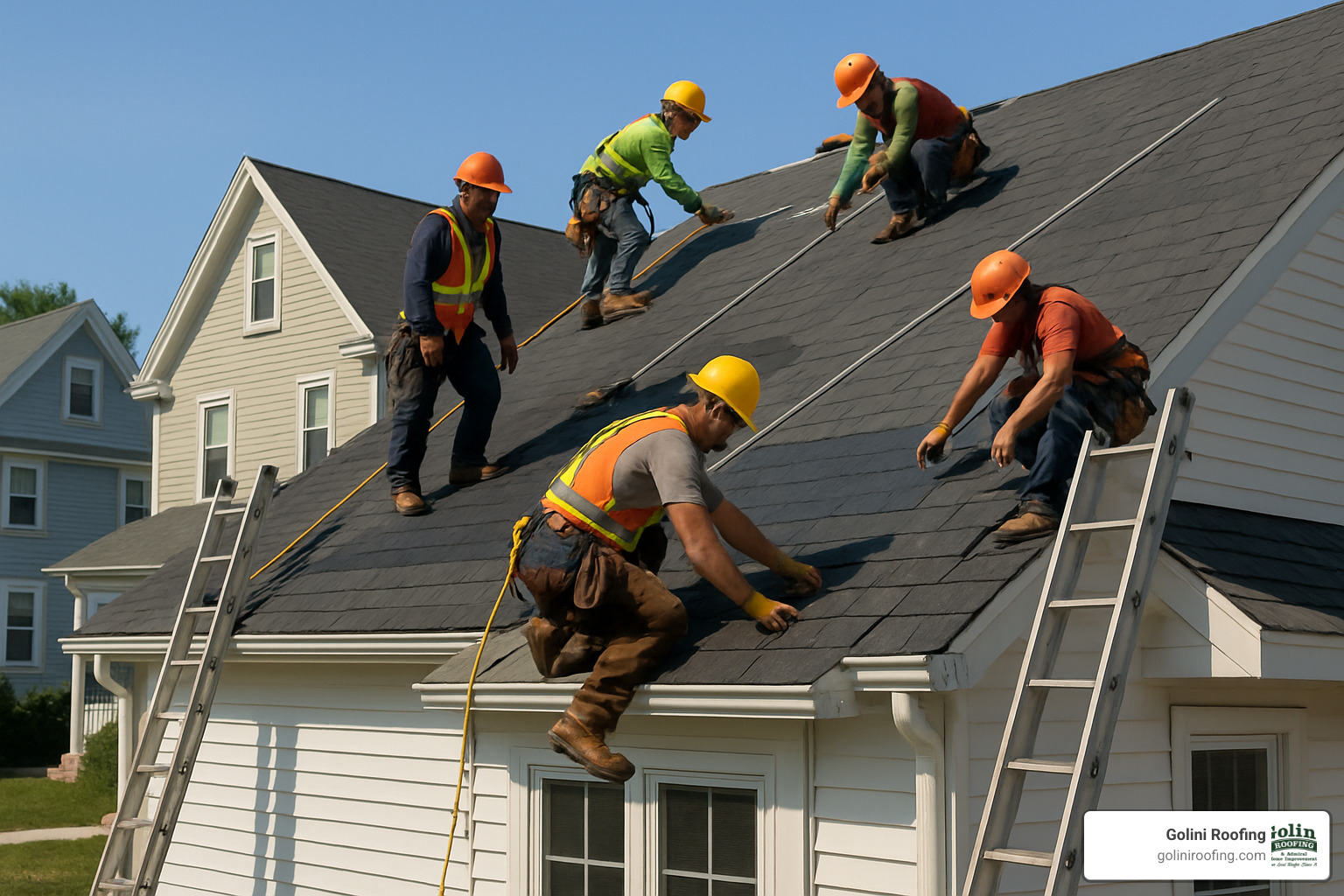 Wakefield MA roof installation in progress - Roofing services Wakefield MA