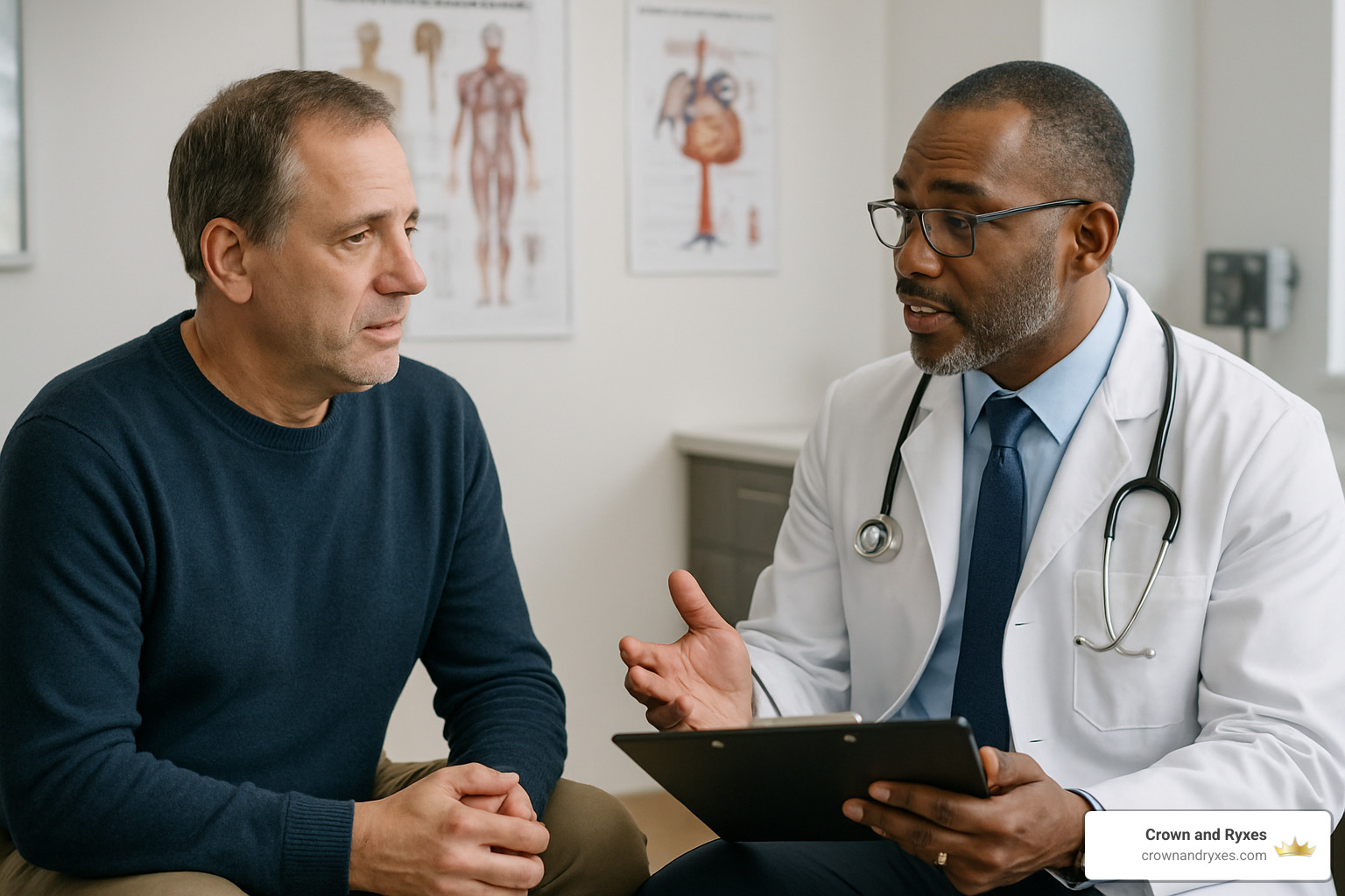 Man discussing treatment options with doctor - How does ED treatment work?