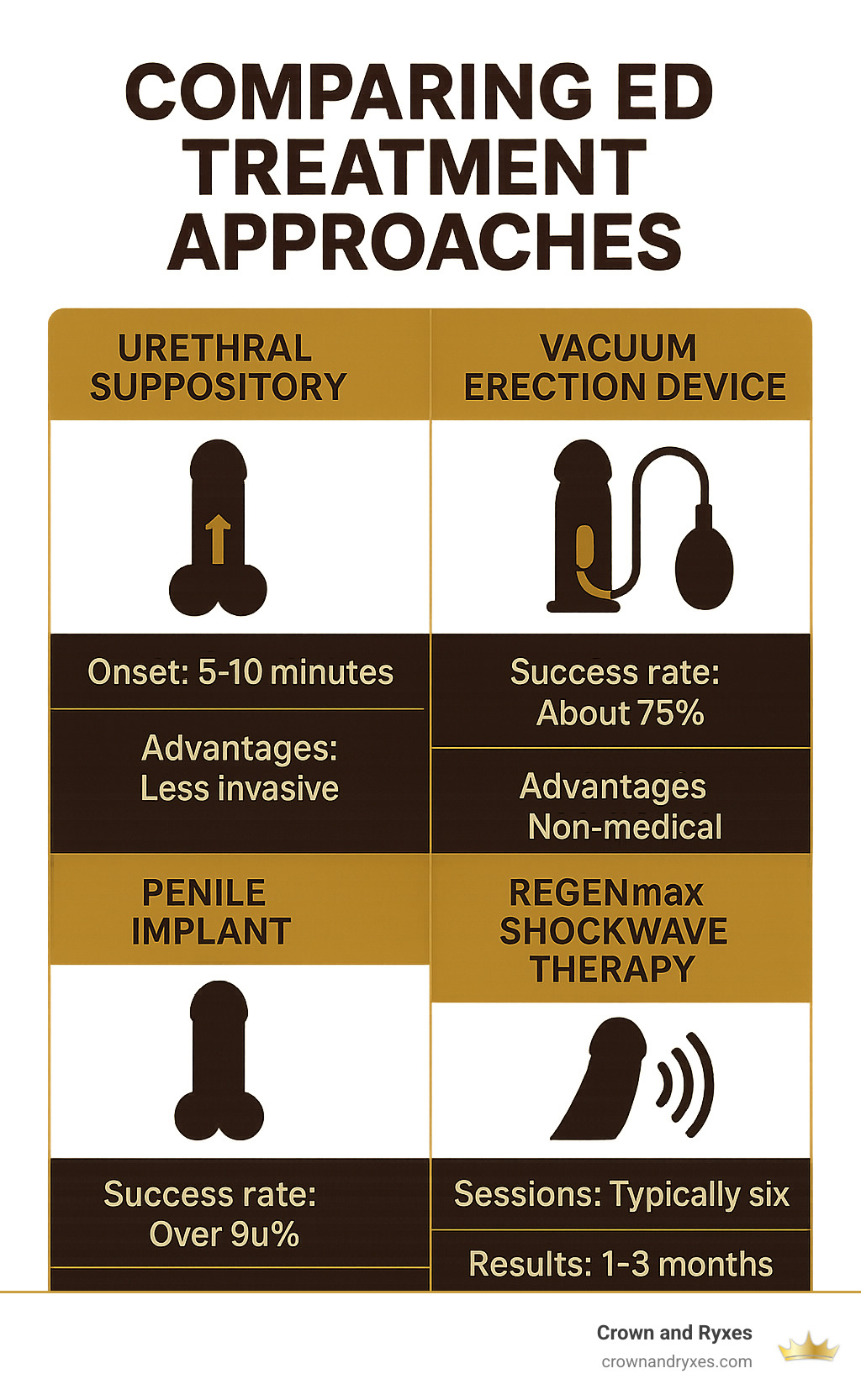 Comparison of different ED treatment approaches - How does ED treatment work? infographic