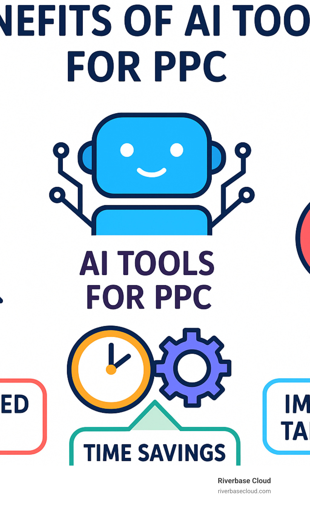 Benefits of AI tools for PPC showing increased ROAS, time savings, and improved targeting - AI tools for PPC infographic 