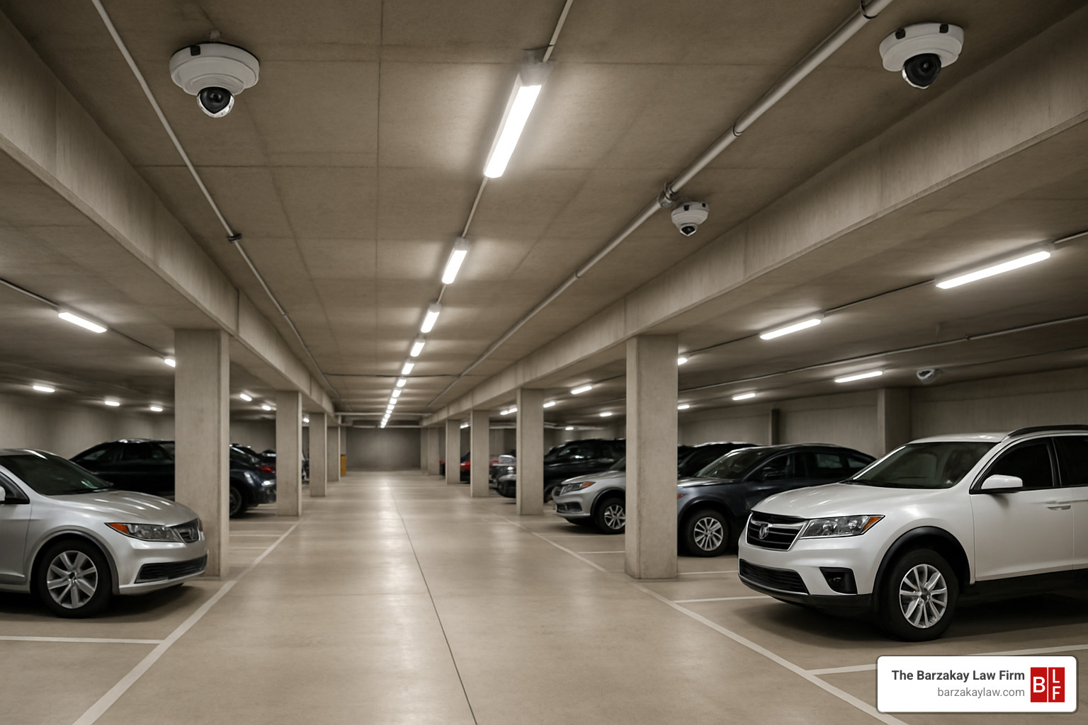 upgraded security lighting system in parking garage - inadequate security lawyers