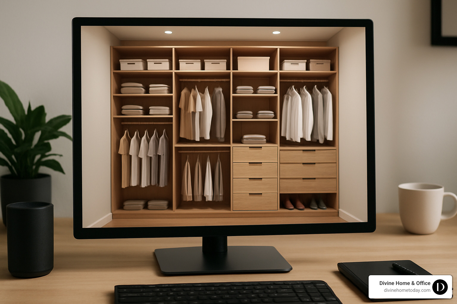 3D rendering of custom closet design Denver project - Custom closet design Denver