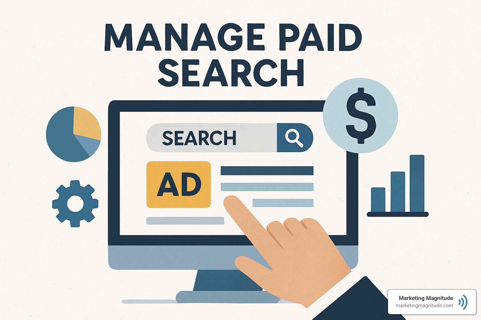 Search engine results page showing paid ads at the top - manage paid search Search engine results page showing paid ads at the top - manage paid search