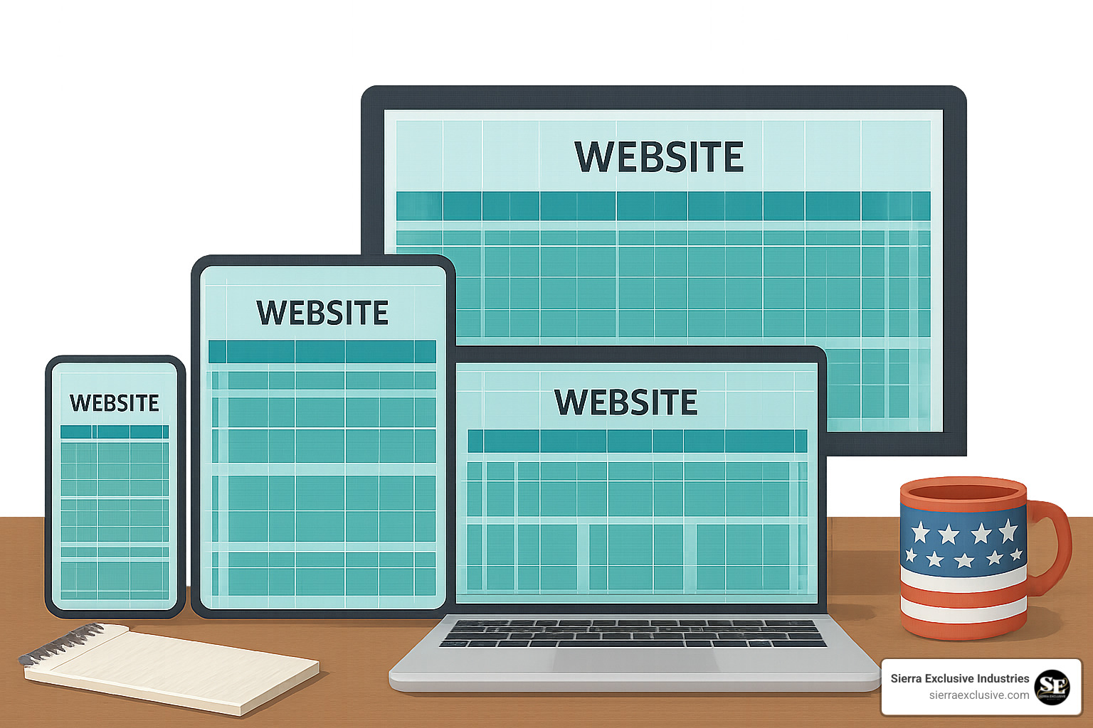 Fluid grid overlay showing how columns adapt to different screen sizes - responsive web design
