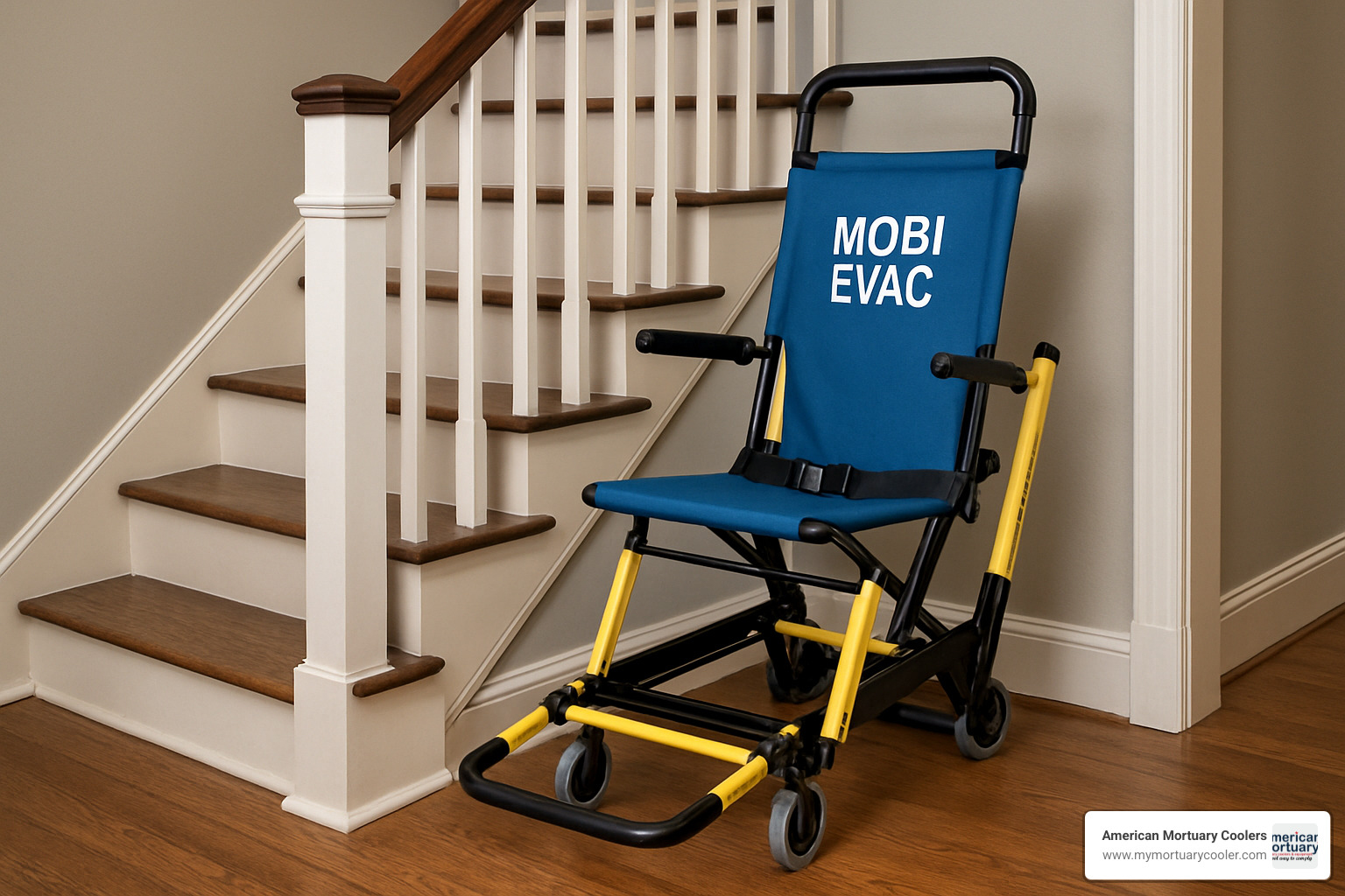 MOBI Evac Stair Chair with storage cabinet for emergency evacuation - cabinet stair