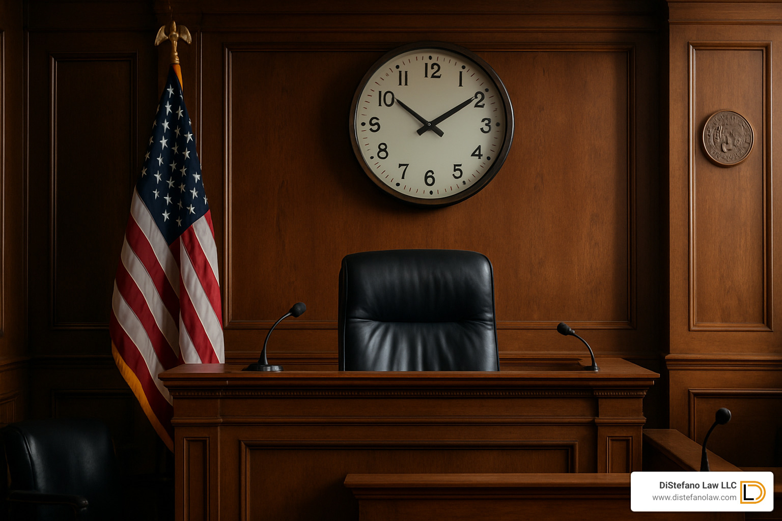 Courtroom with clock representing timeline and deadlines in wrongful death cases - Fort Lauderdale wrongful death lawyer