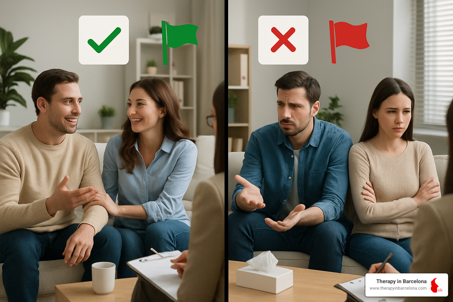Green and red flags for successful couples therapy - does couples counseling work Green and red flags for successful couples therapy - does couples counseling work