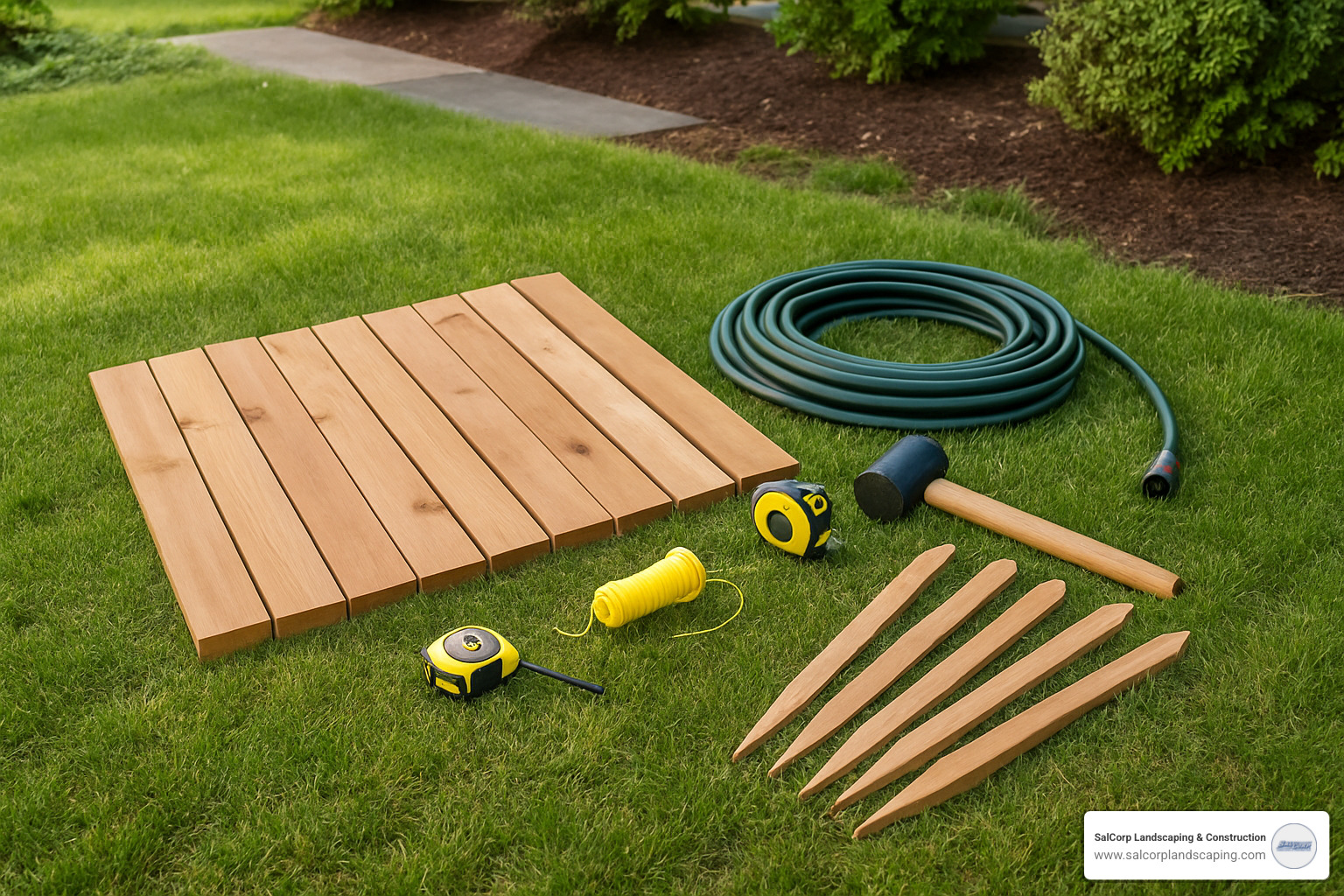 cedar lawn edging installation tools and materials - cedar lawn edging installation
