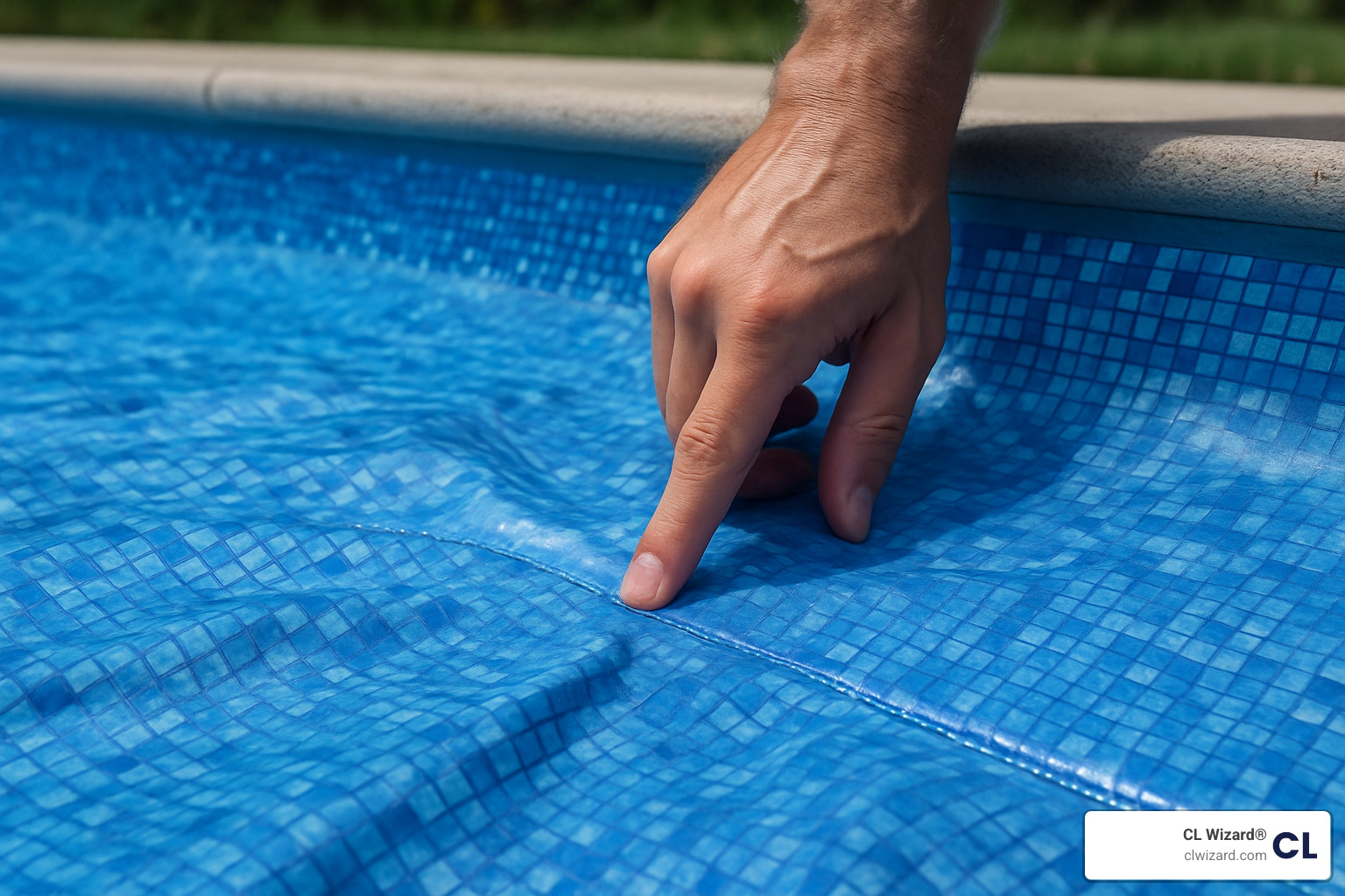 vinyl pool liner wrinkles and seam inspection - fix a leak vinyl pool