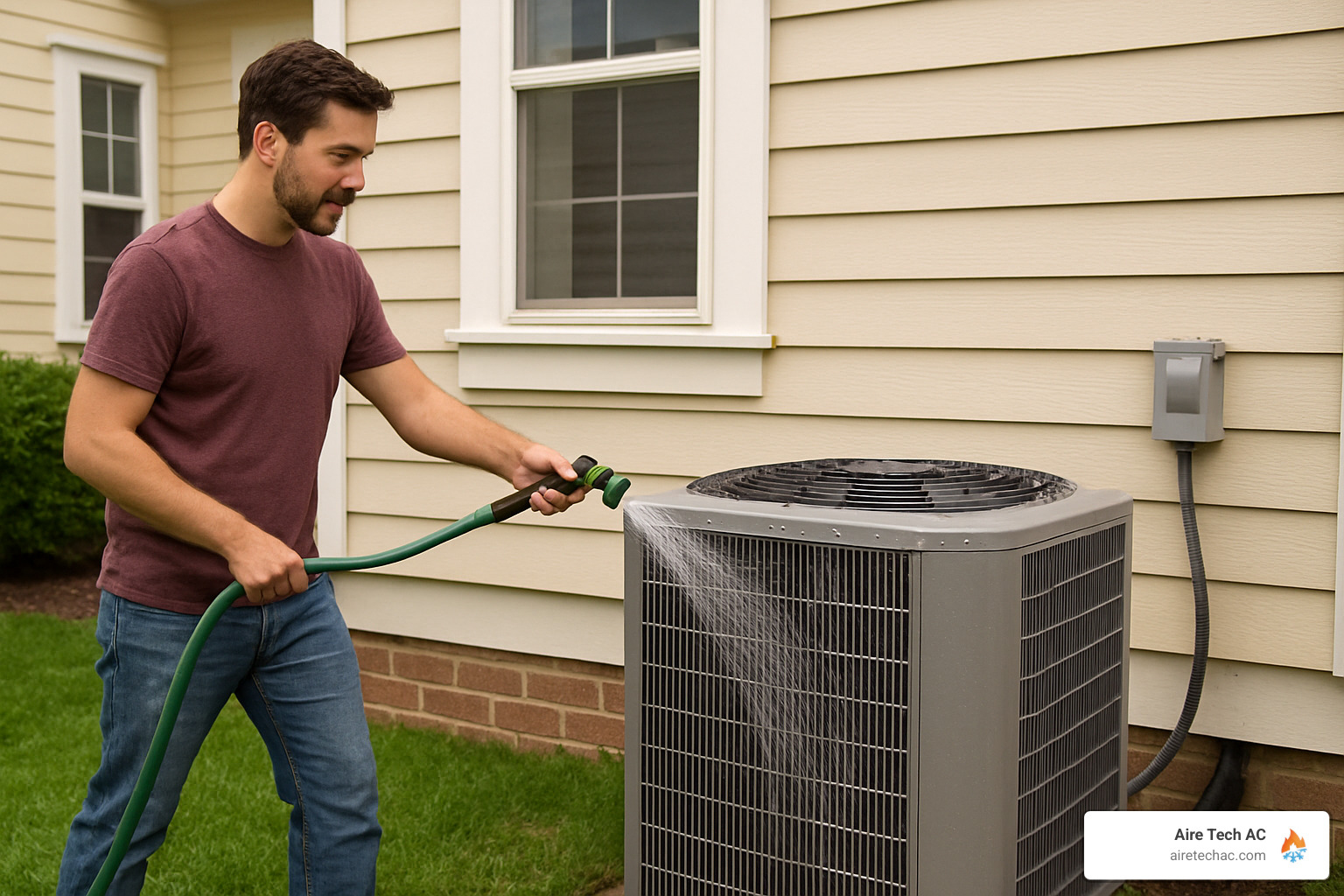 homeowner cleaning outdoor condenser unit - What Different AC Sounds Mean and When to Call for Help