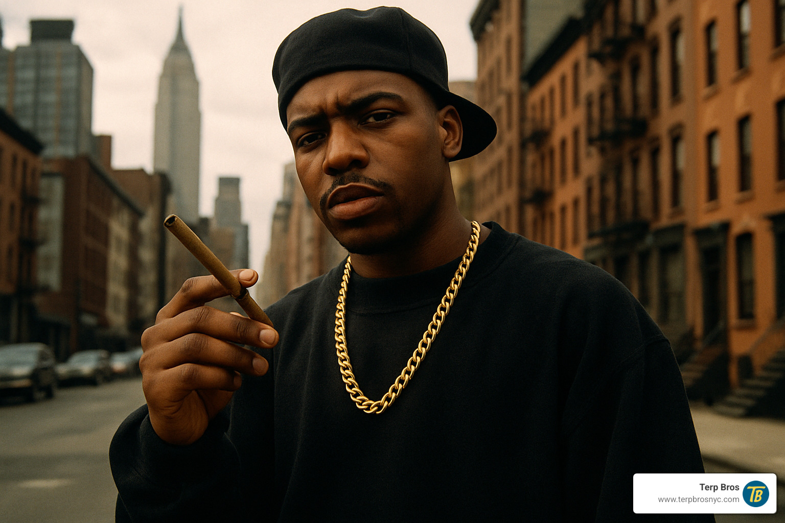 hip hop artist with blunt in New York setting - blunts