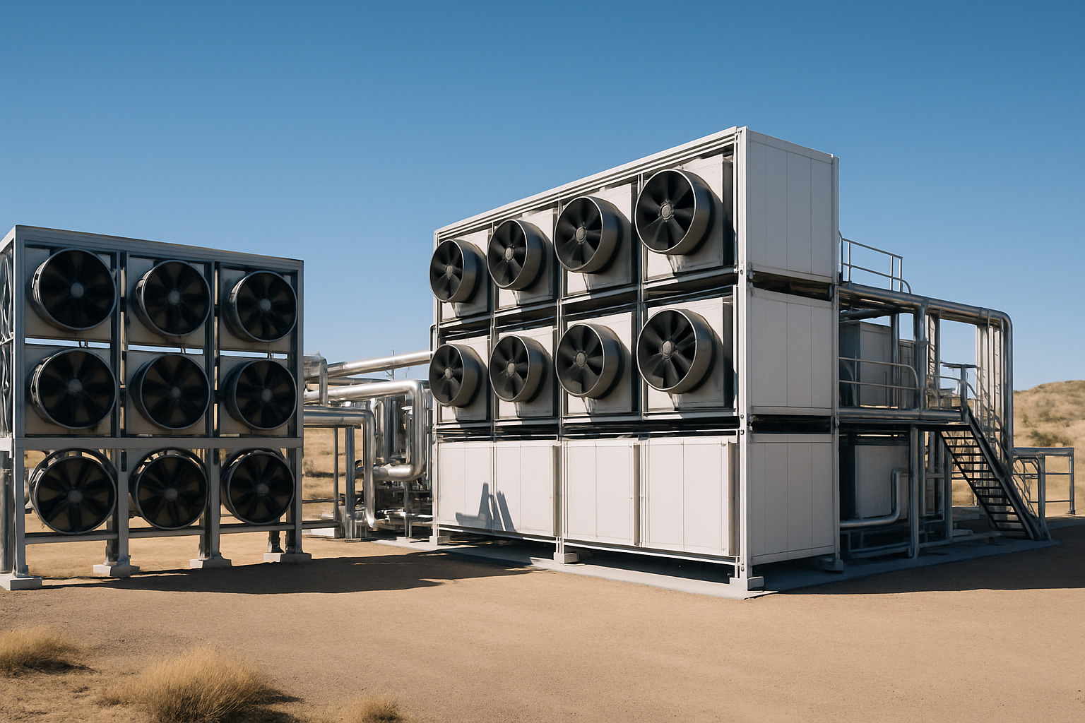 Direct air capture facility removing carbon from atmosphere - Carbon-neutral travel companies
