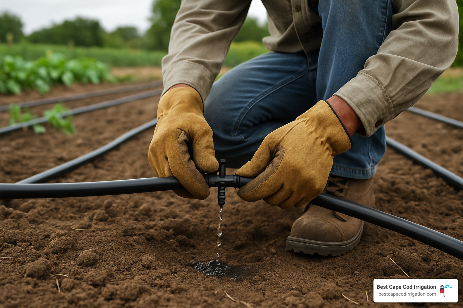 Smart irrigation controller with smartphone app - drip pipe installation