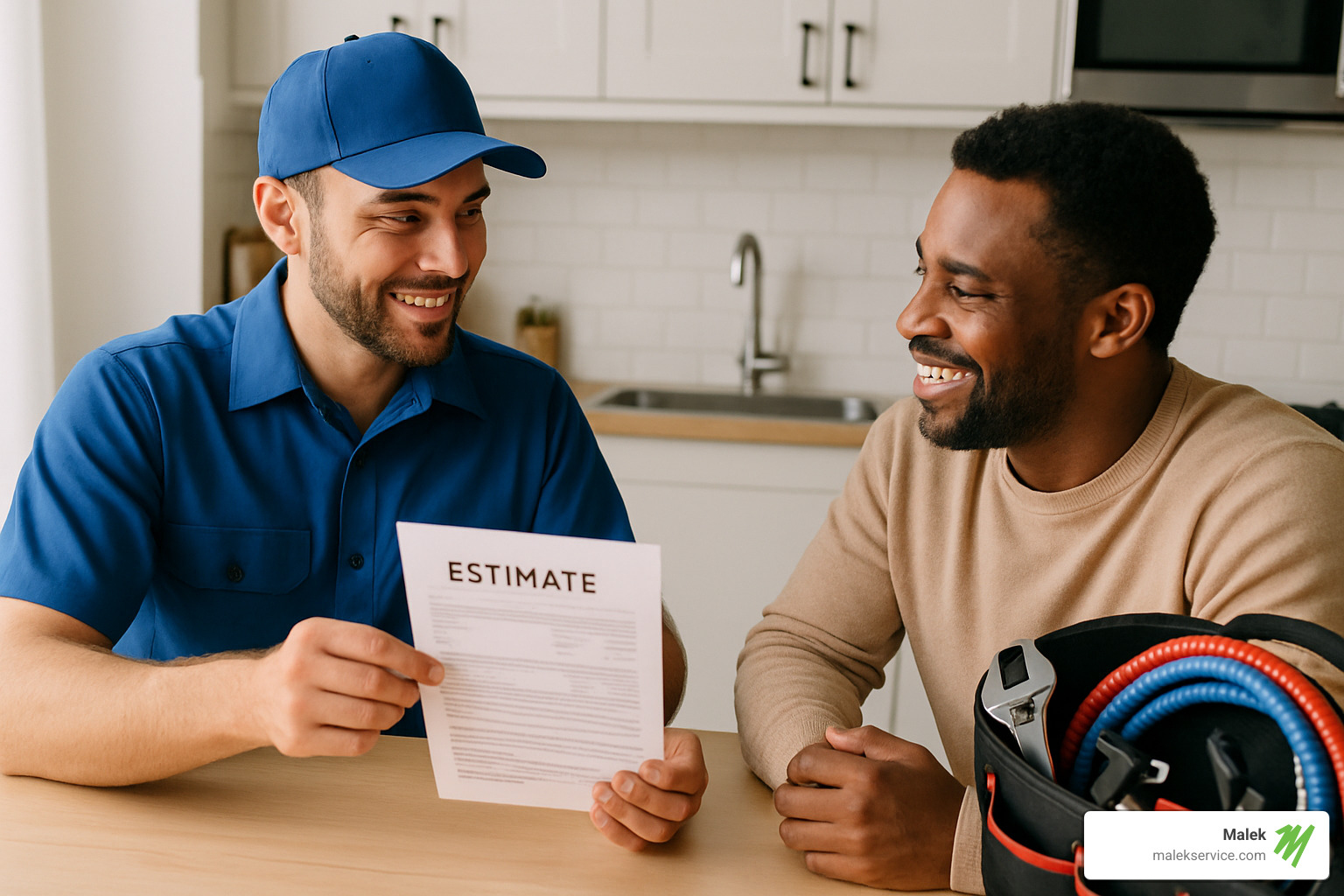 plumber providing estimate to west houston customer - plumbing maintenance services west houston