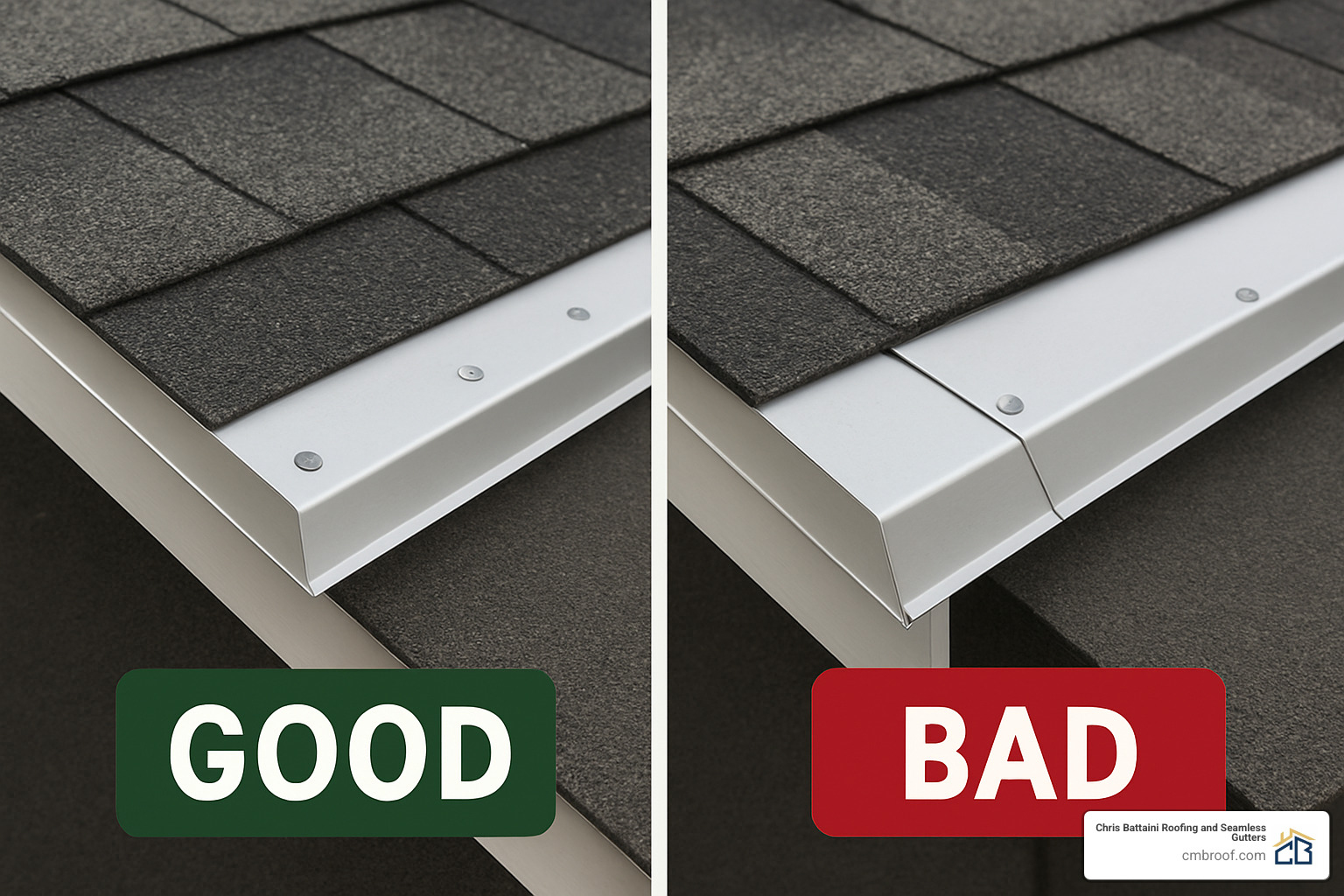 good vs bad drip edge installation comparison - aluminum drip edge installation