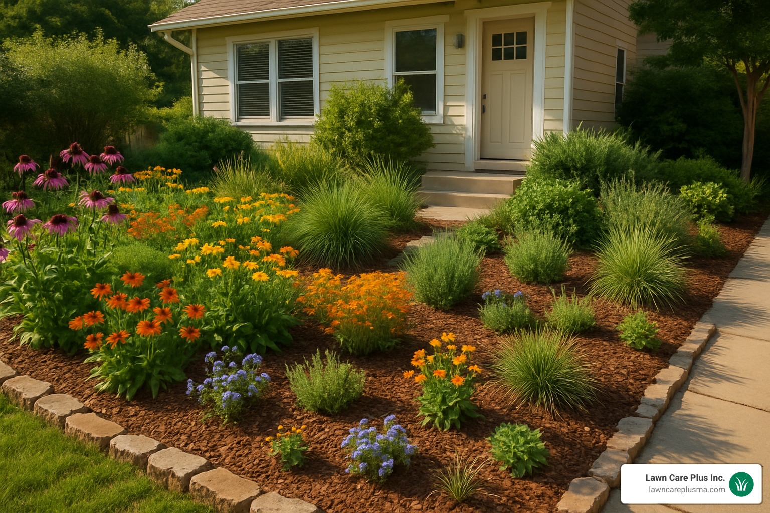 landscape design with budget-friendly native plants - landscaping designer near me